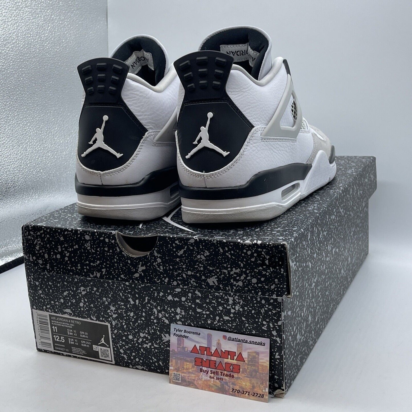 Size 11 - Jordan 4 Retro Mid Military Black White Leather (DH6927-111)