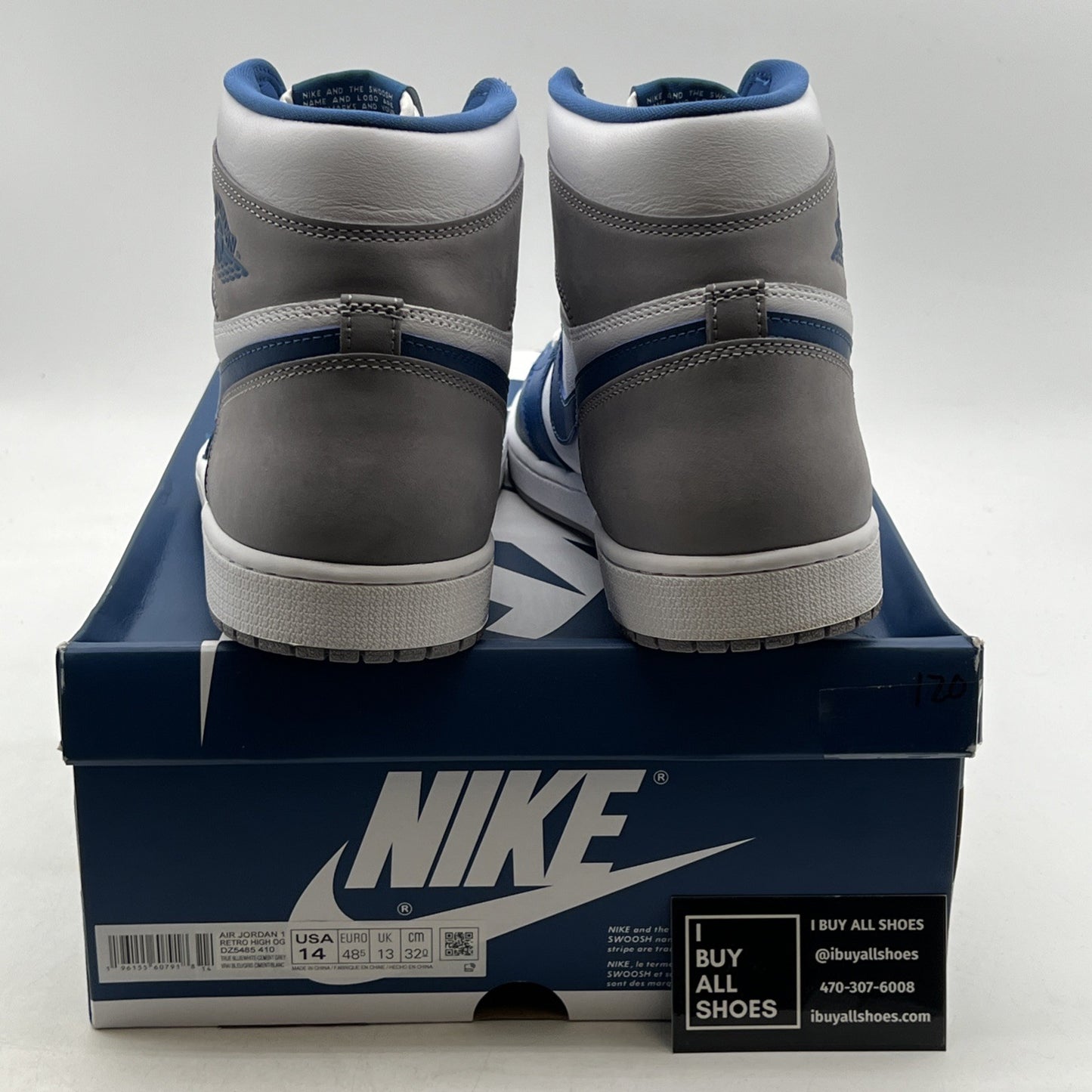 Size 14 - Air Jordan 1 Retro OG High True Blue (DZ5485-410)