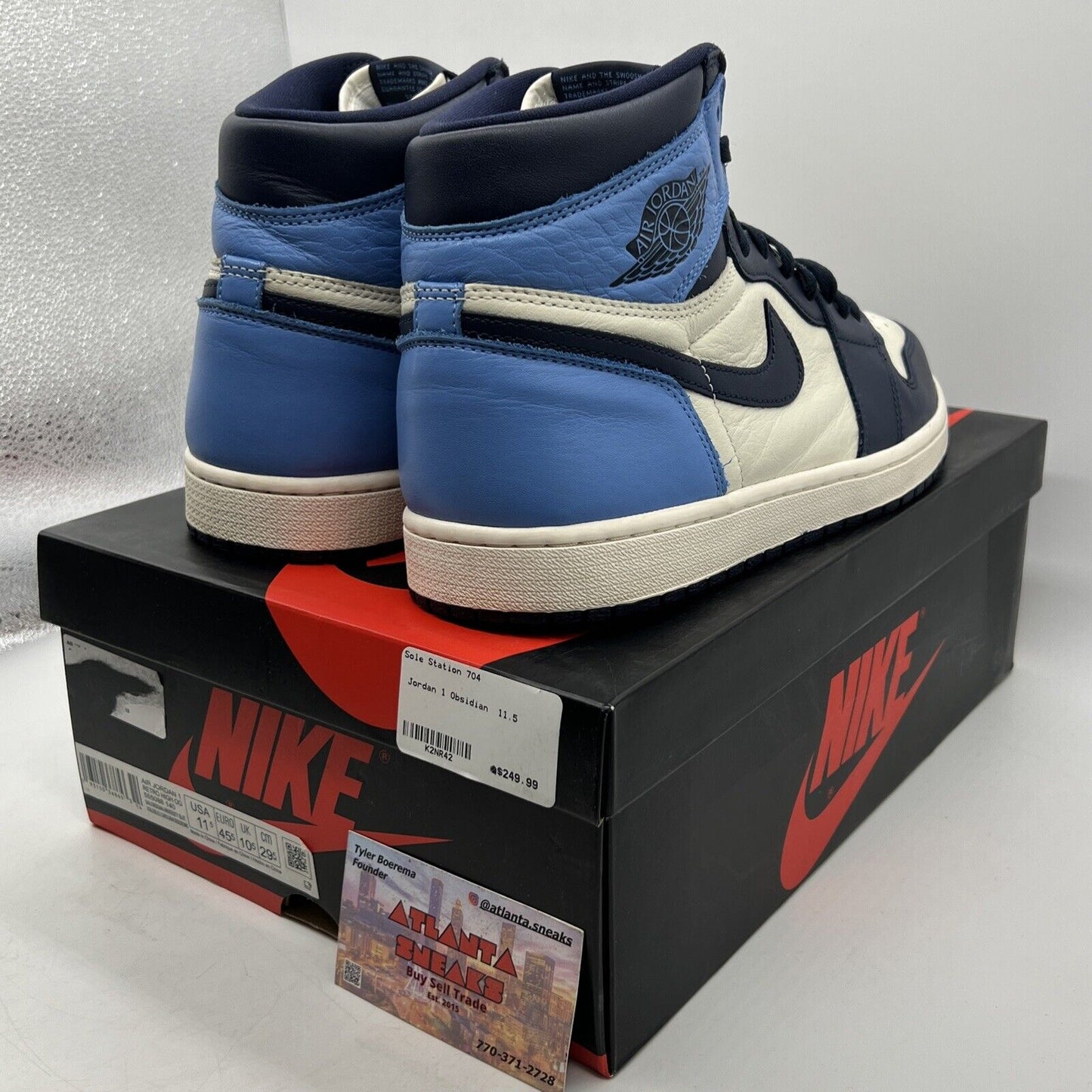 Size 11.5 - Jordan 1 Retro OG High Obsidian UNC 2019 Navy White (555088-140)