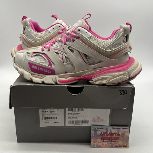 Size 11 - Balenciaga Wmns Track Sneaker White Fluo Pink (542436W1GC39055)