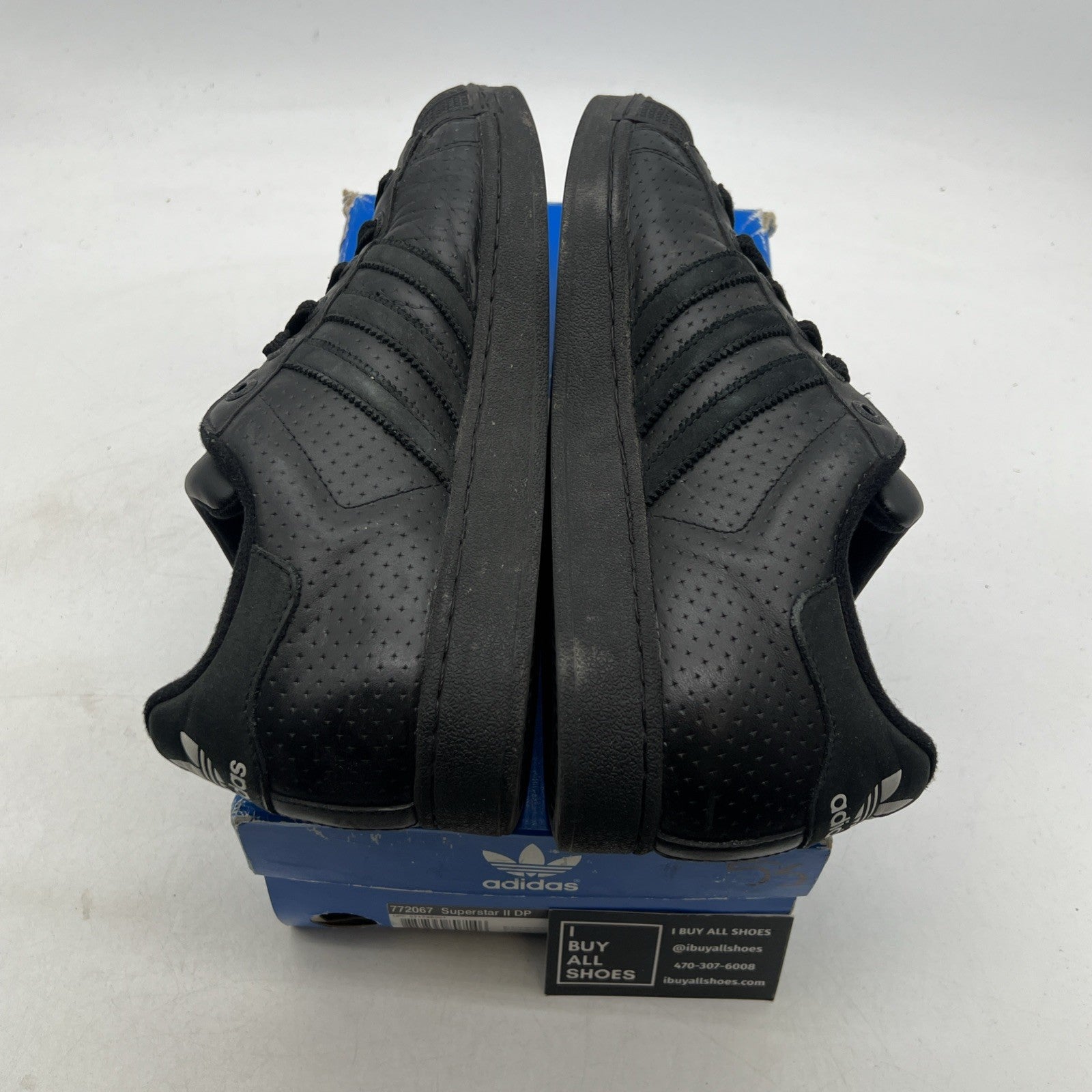 Size 11 - Adidas Super Star II CBlack/CBlack Originals (772067)