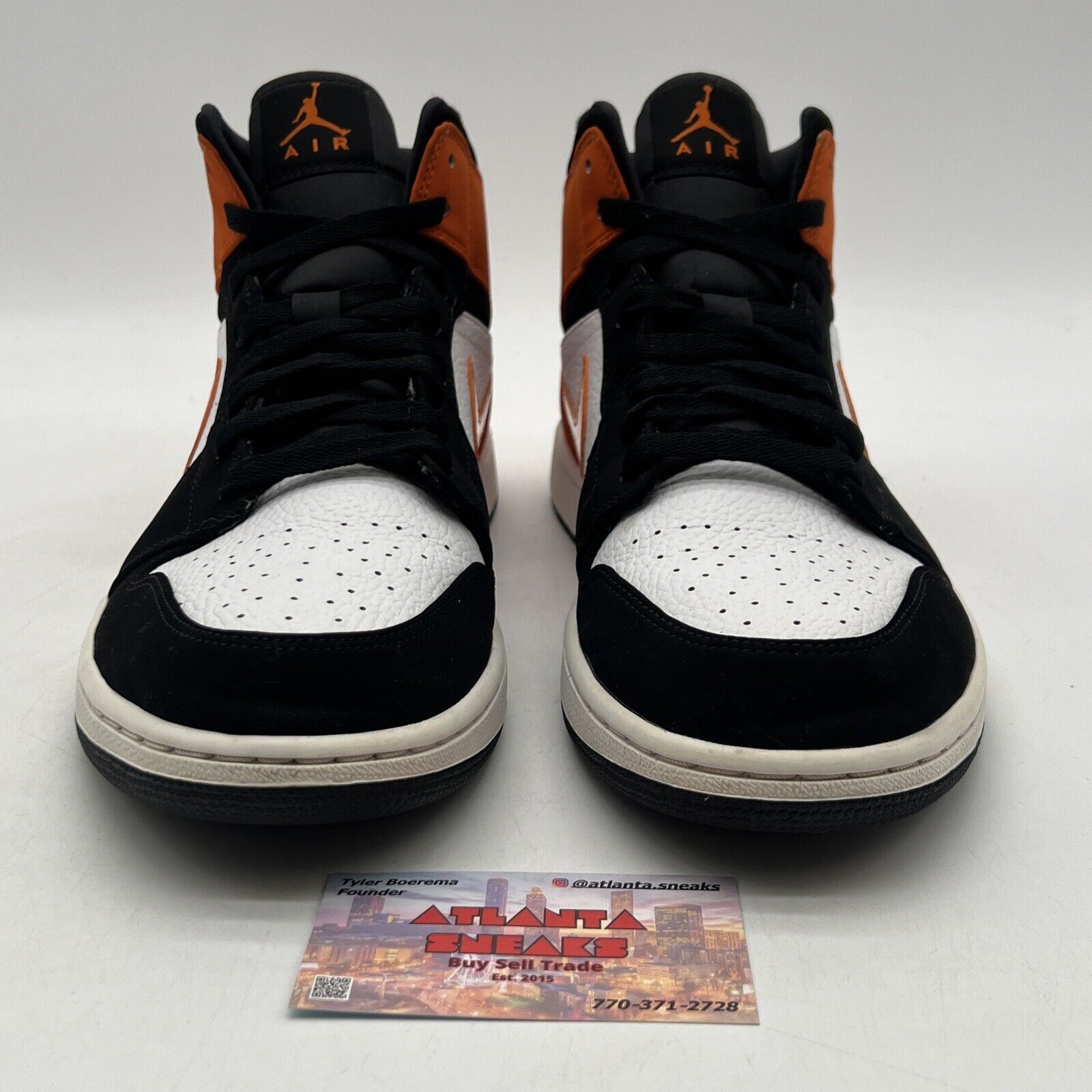 Size 12 - Air Jordan 1 Mid Shattered Backboard Black White Leather (554724-058)