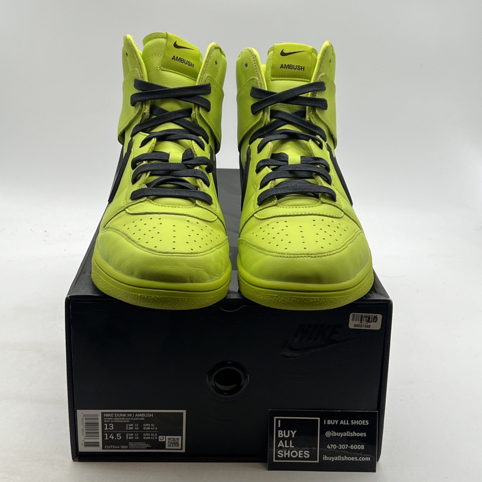 Size 13 - Nike AMBUSH x Dunk High Flash Lime (CU7544-300)