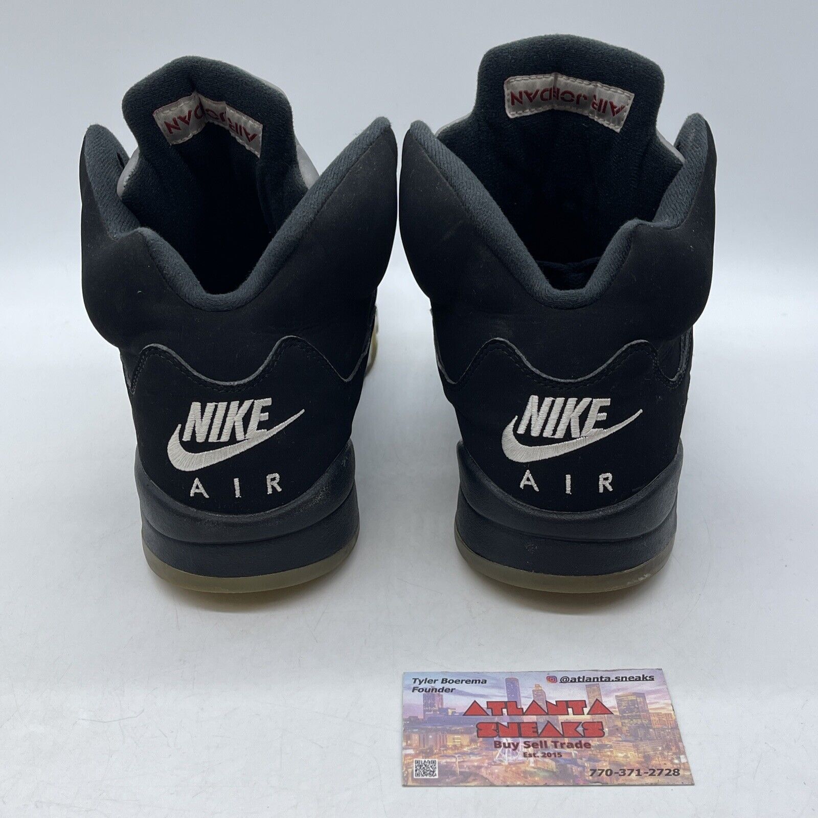Size 10 - Jordan 5 OG Mid Metallic Silver Black Grey Red Suede (845035-003)