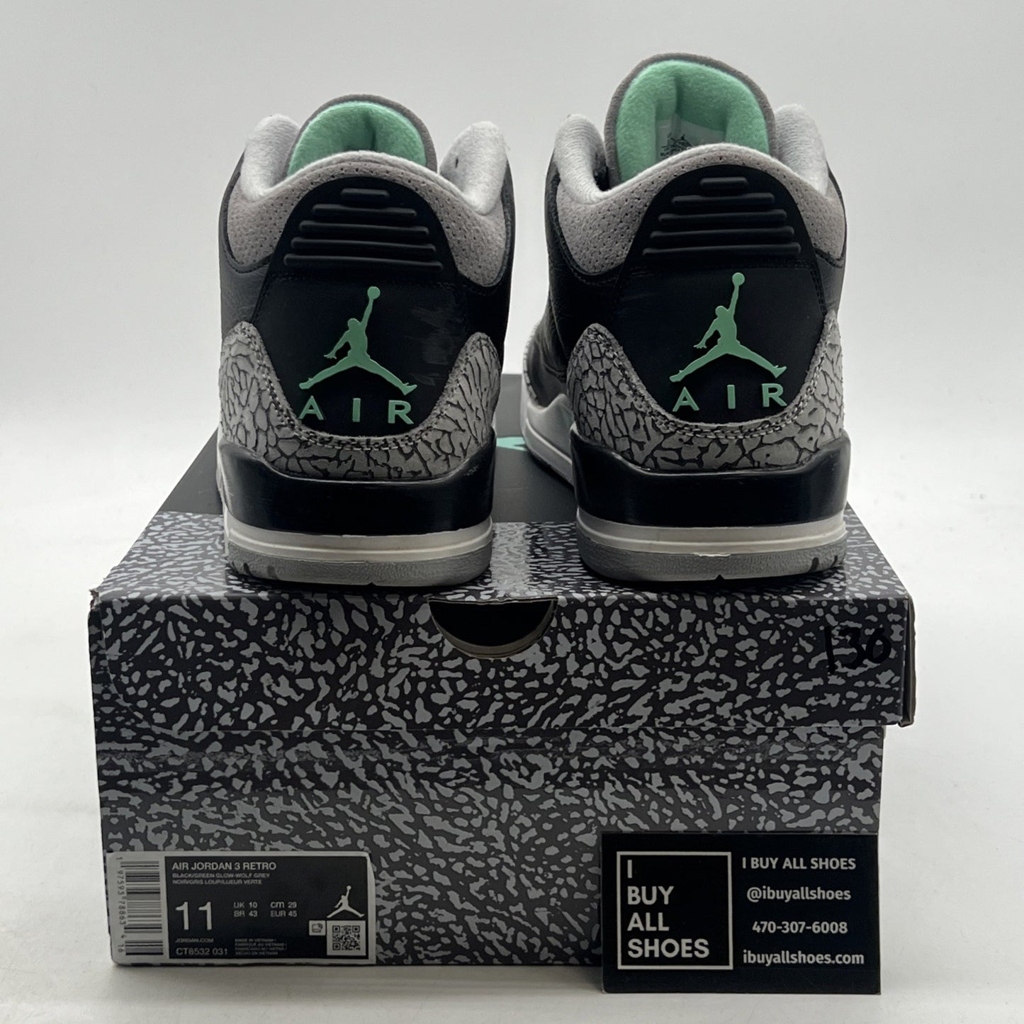 Size 11 - Air Jordan 3 Retro Green Glow (CT8532-031)