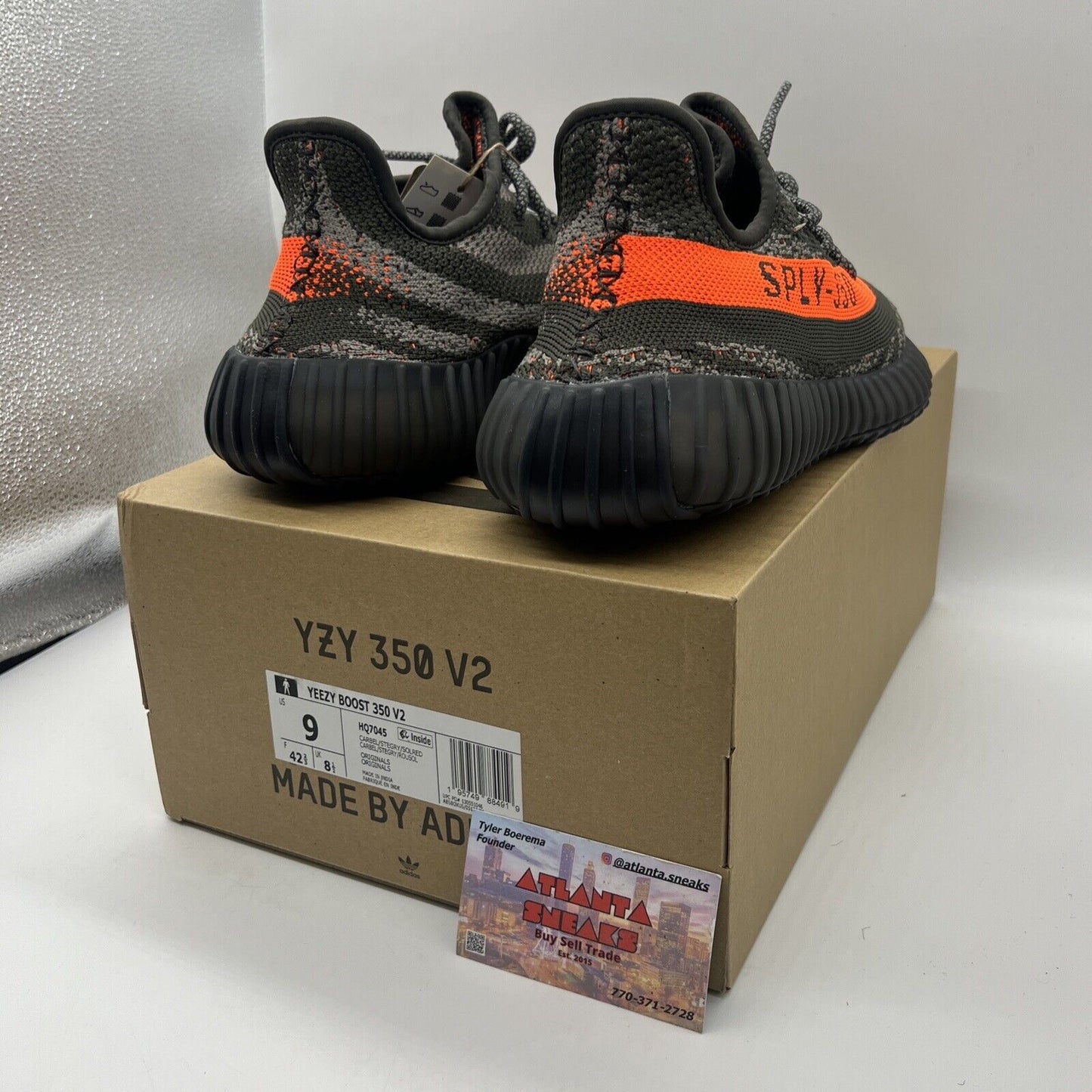 Size 9 - adidas Yeezy Boost 350 V2 Low Carbon Beluga Orange Brand New Og All DS