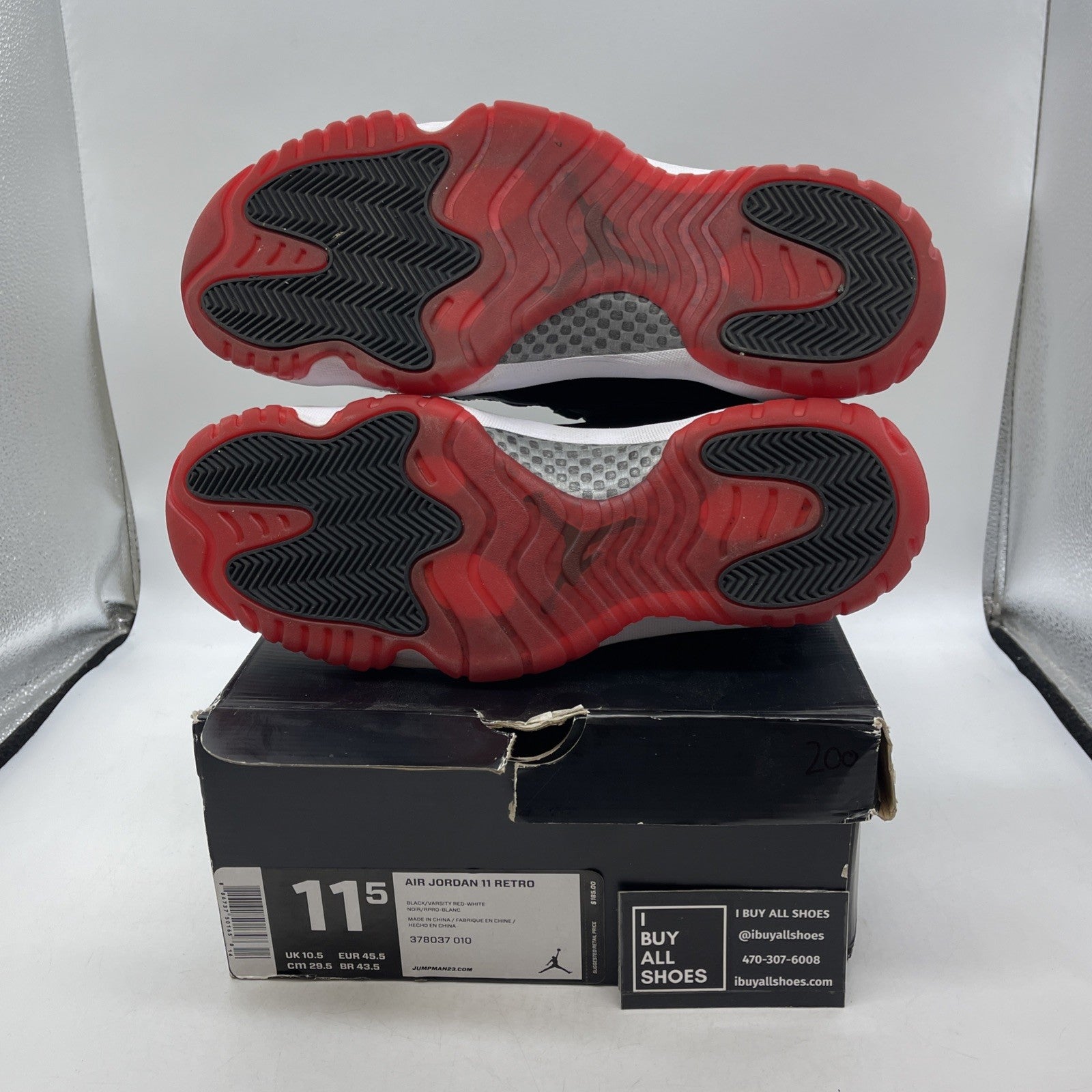 Size 11.5 - Air Jordan 11 Retro Bred 2012 (378037-010)
