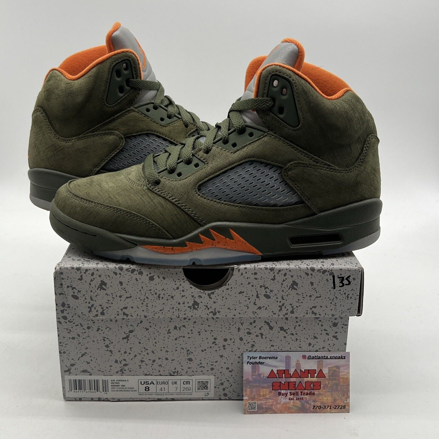 Size 8 - Air Jordan 5 Retro 2024 Olive Grey Orange (DD0587-308)