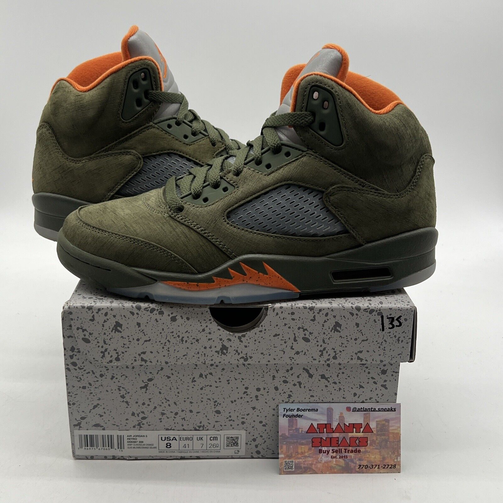 Size 8 - Air Jordan 5 Retro 2024 Olive Grey Orange (DD0587-308)