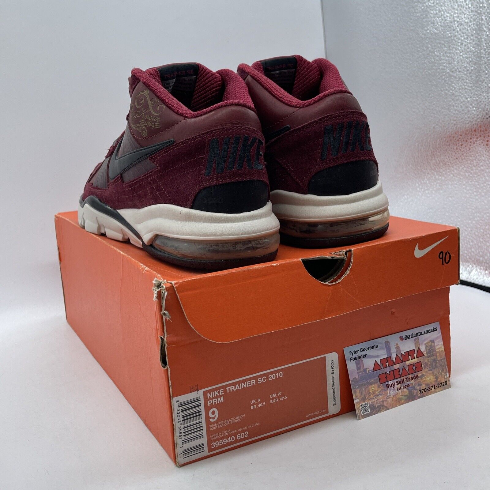 Size 9 - Nike Air Trainer SC 2010 Premium Bo Knows Pack - Team Red (395940-602)