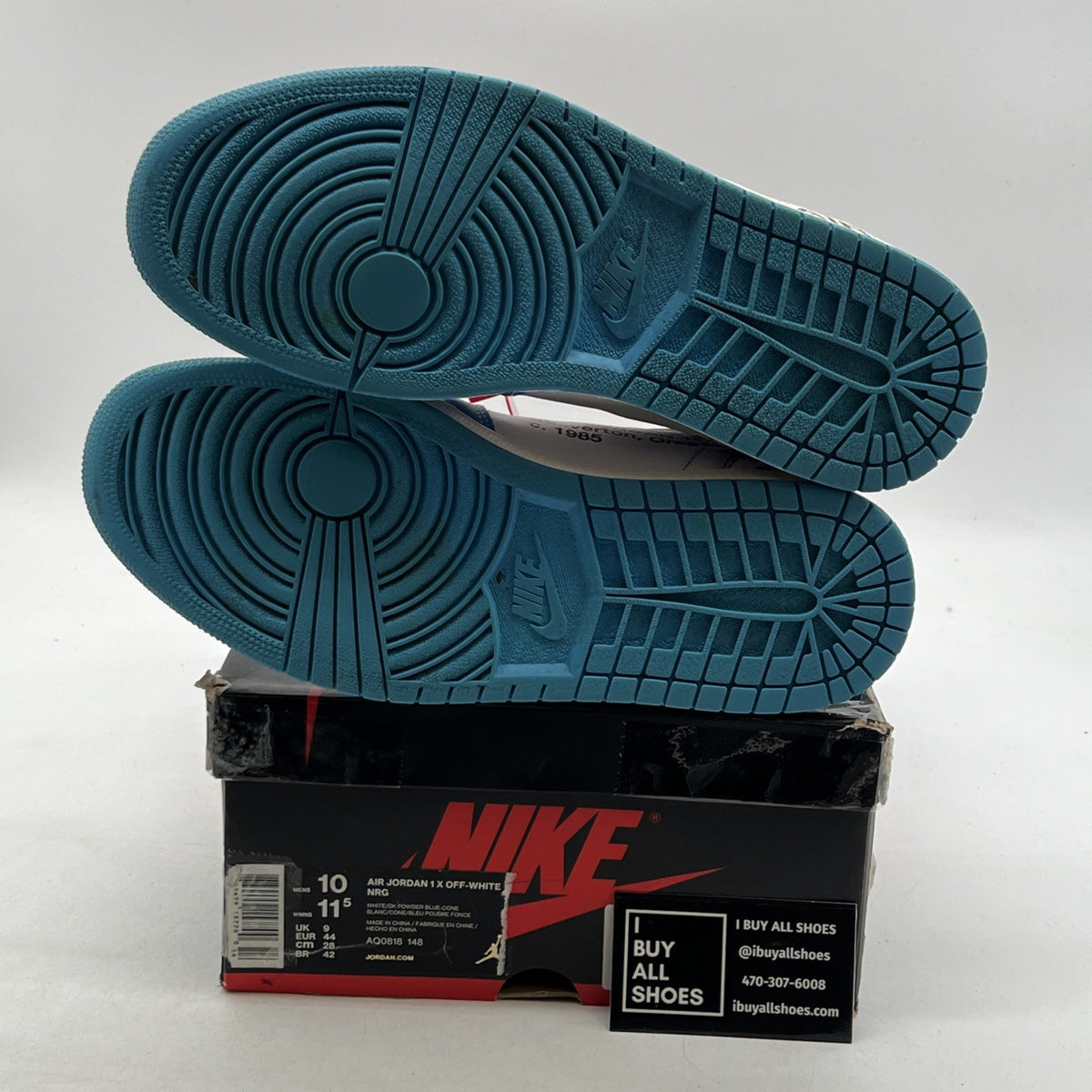 Size 10 - Air Jordan 1 Retro OG x Off-White High UNC (AQ0818-148)