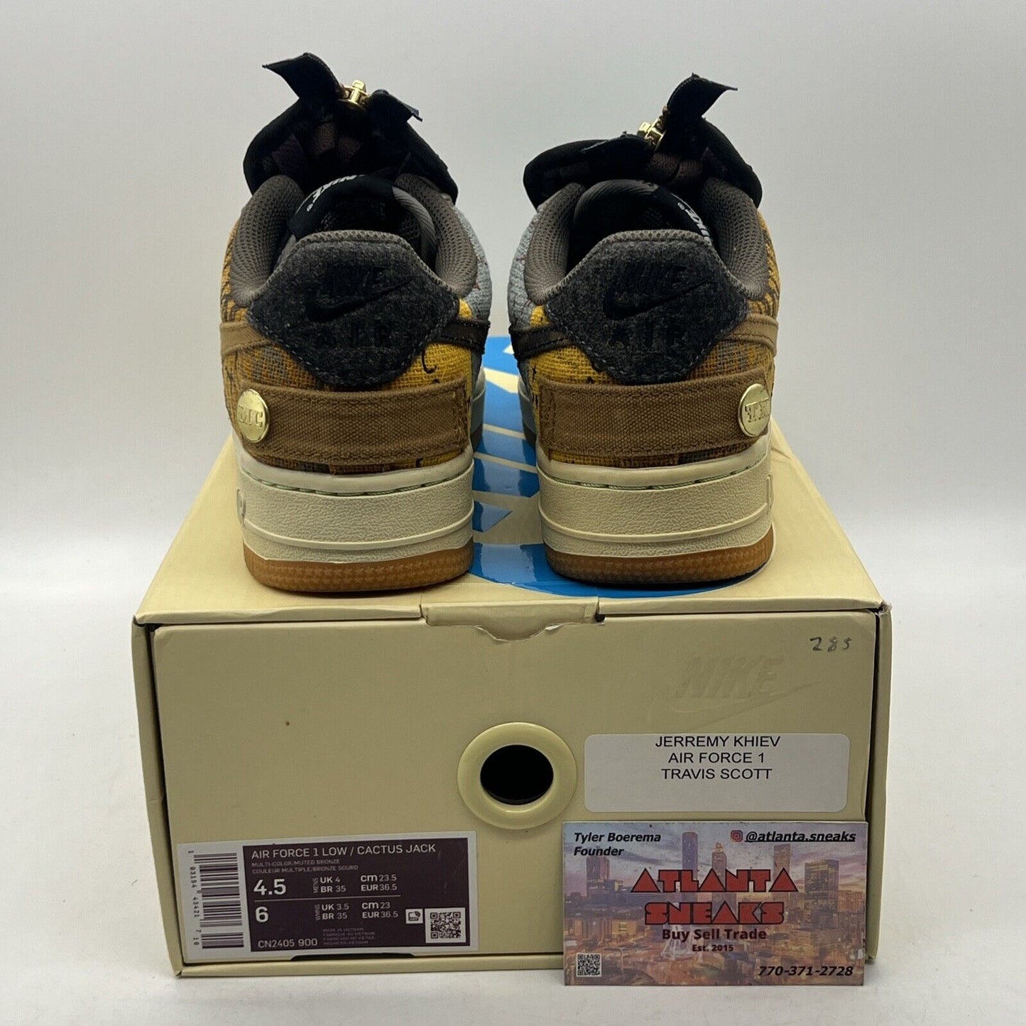 Size 4.5 - Nike Air Force 1 Low x Travis Scott Cactus Jack Gum (CN2405-900)