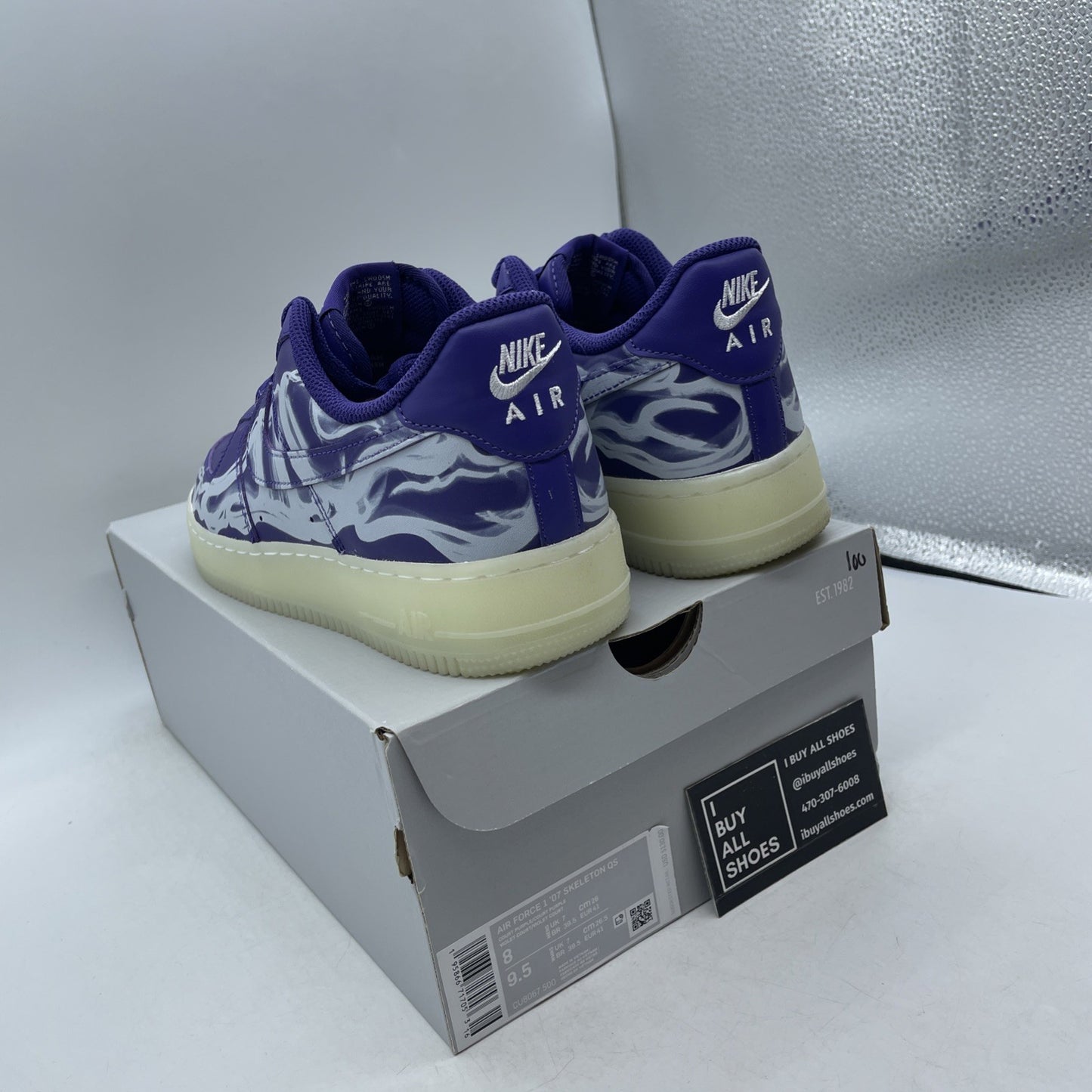 Size 8 - Nike Air Force 1 Low Purple Skeleton (CU8067-500)
