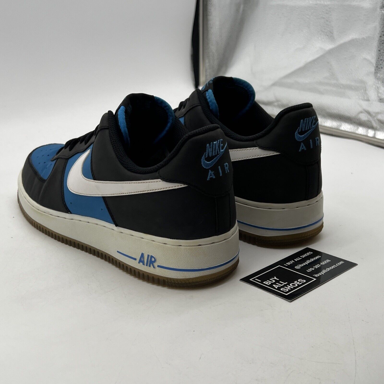 Size 12 - Nike Air Force 1 Black Light Photo Blue (488298-049)