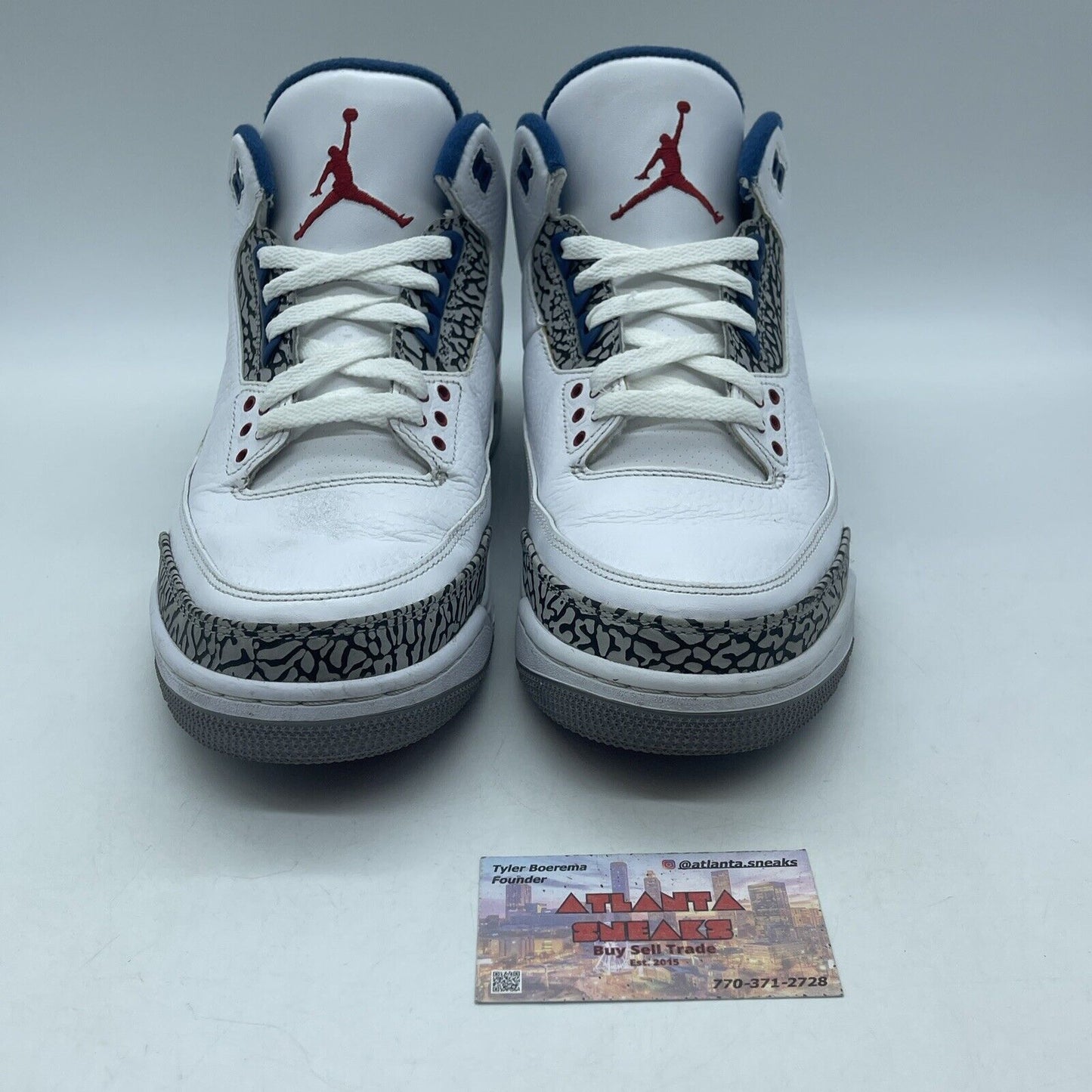 Size 12 - Air Jordan 3 Retro True Blue Grey Suede White Leather (136064-104)