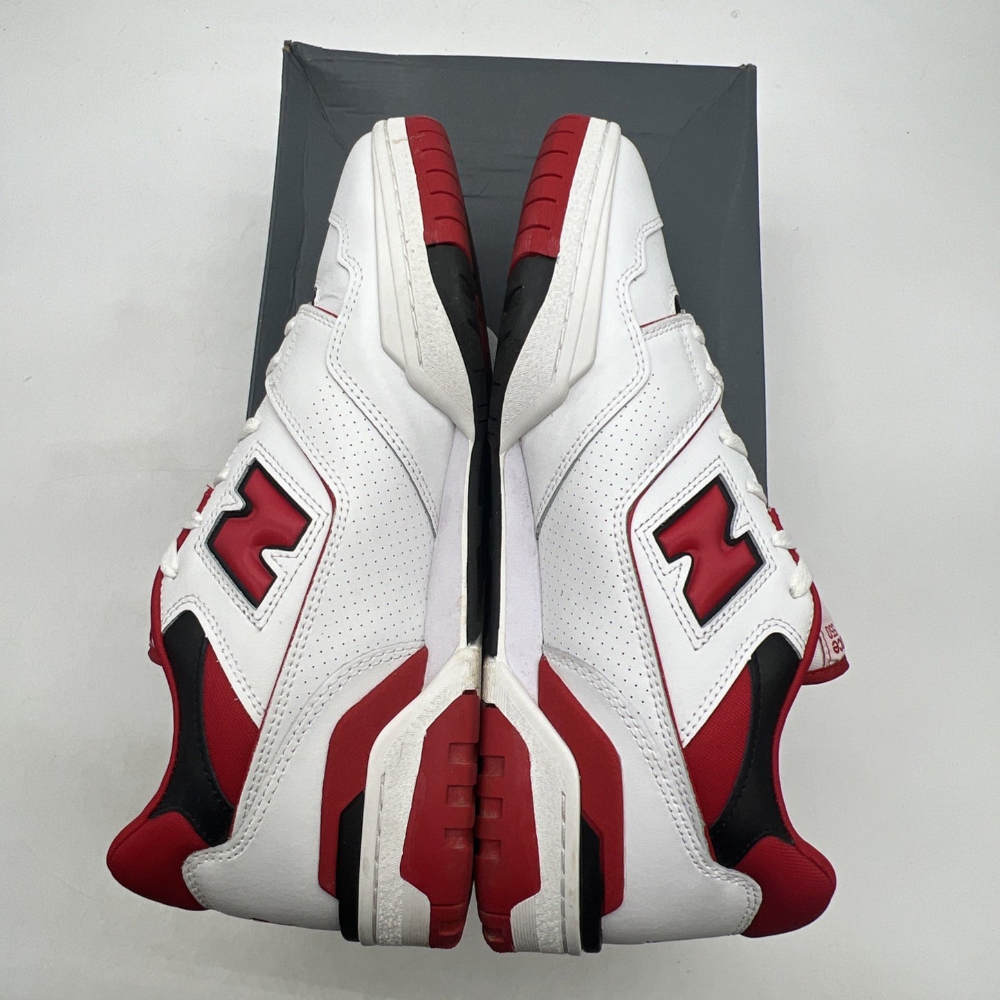 Size 13 - New Balance 550 Men's (BB550SE1) White Team Red Leather Athletic Shoes