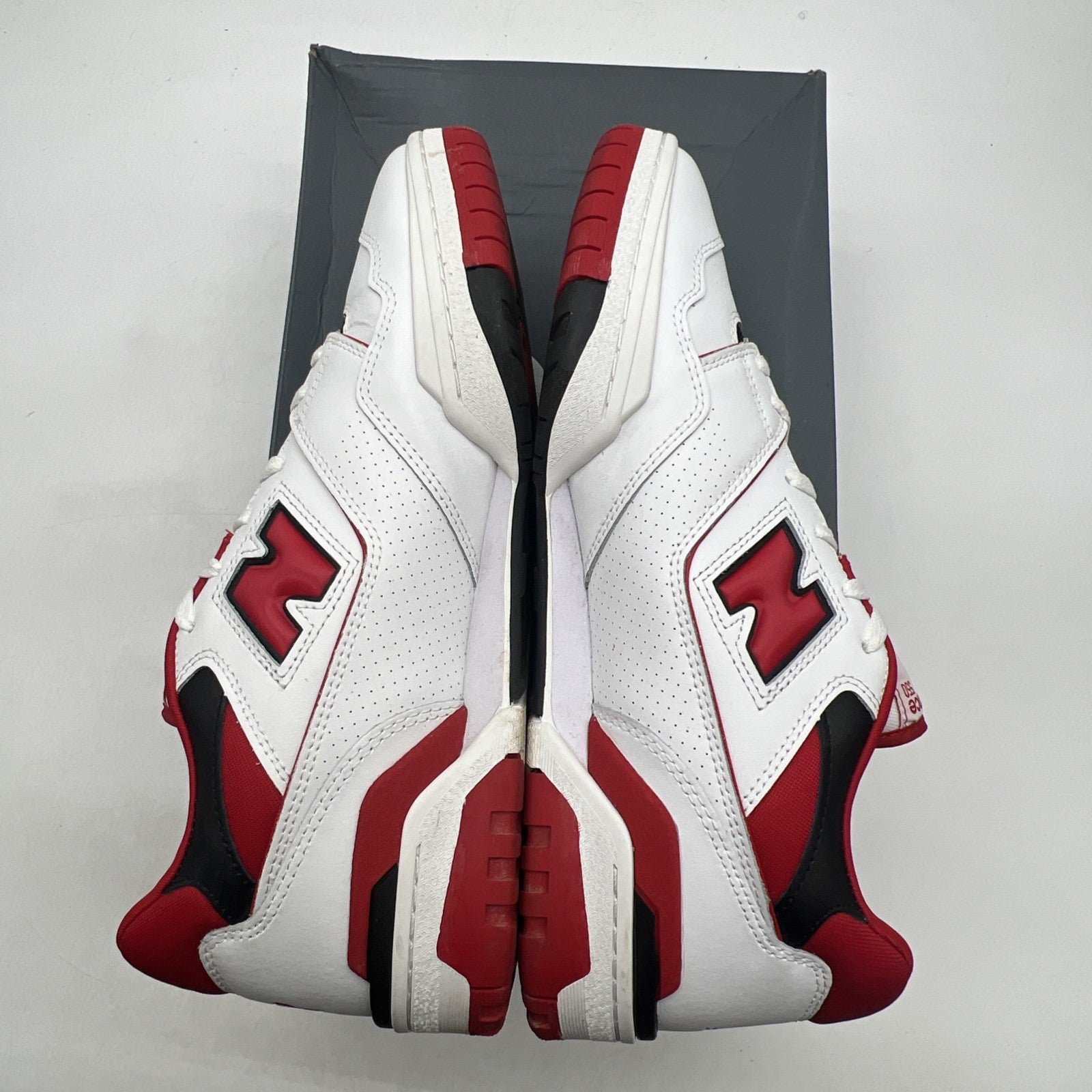 Size 13 - New Balance 550 Men's (BB550SE1) White Team Red Leather Athletic Shoes