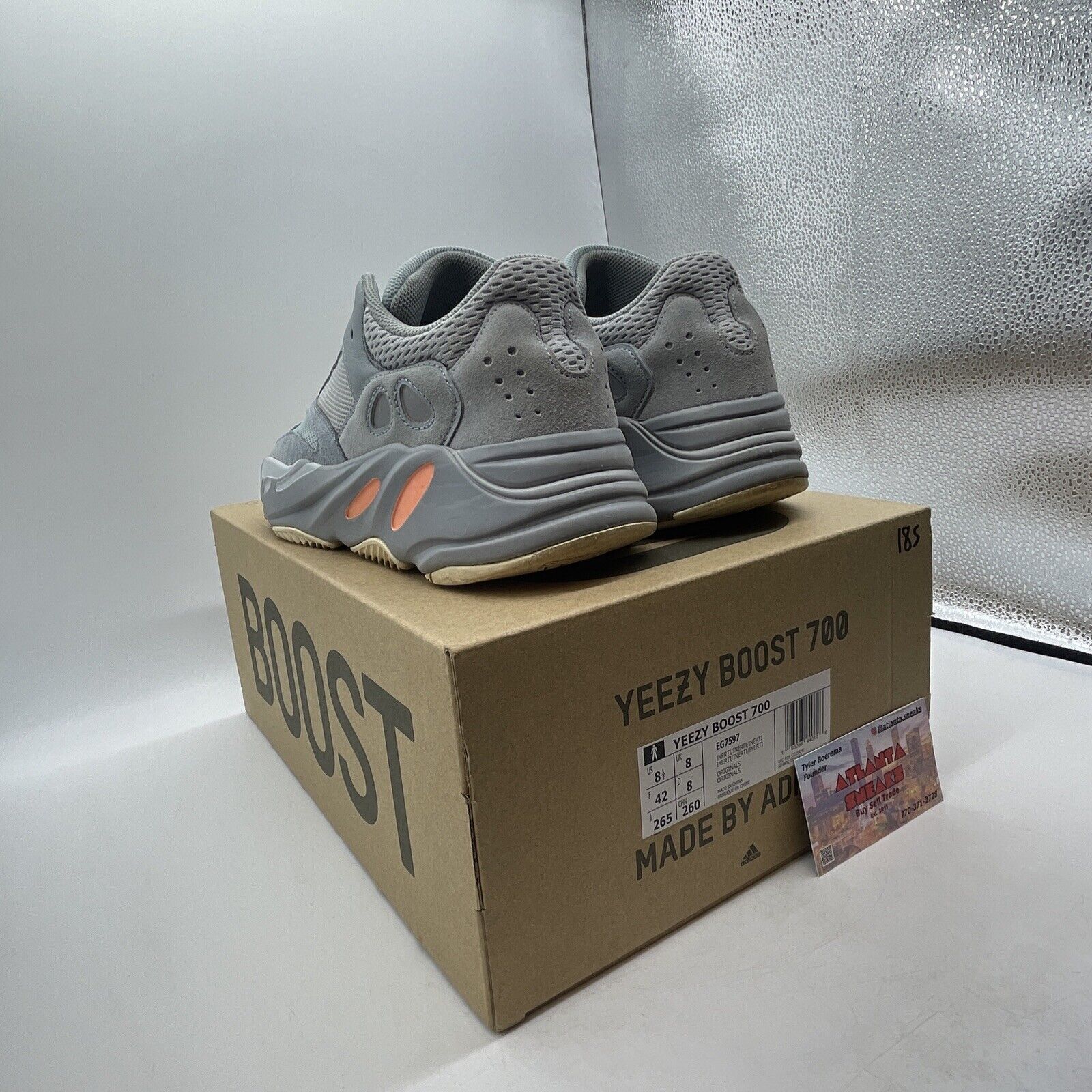 Size 8.5 - adidas Yeezy Boost 700 V1 Inertia Blue White Orange (EG7597)