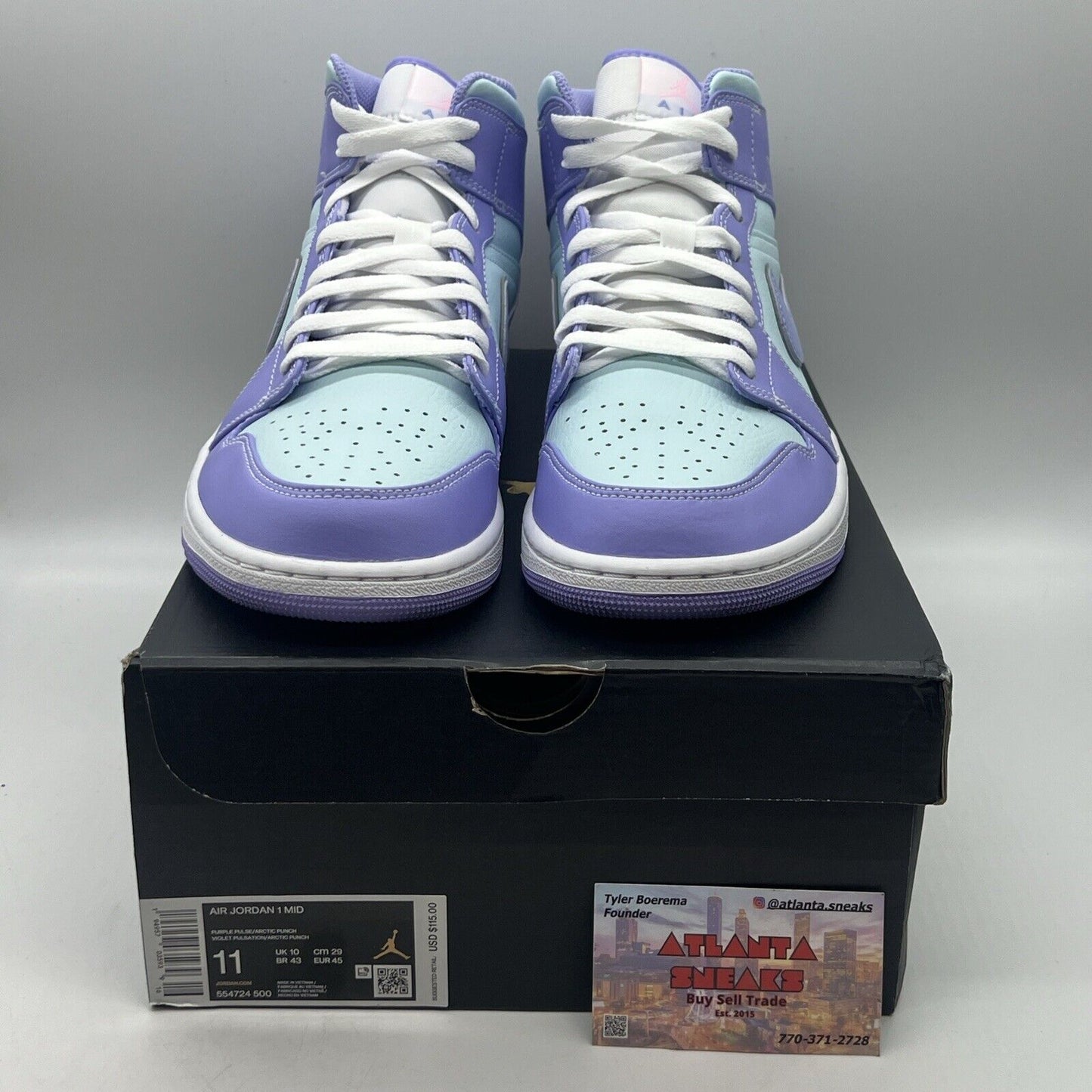 Size 11 - Jordan 1 Mid Purple Brand New Og All