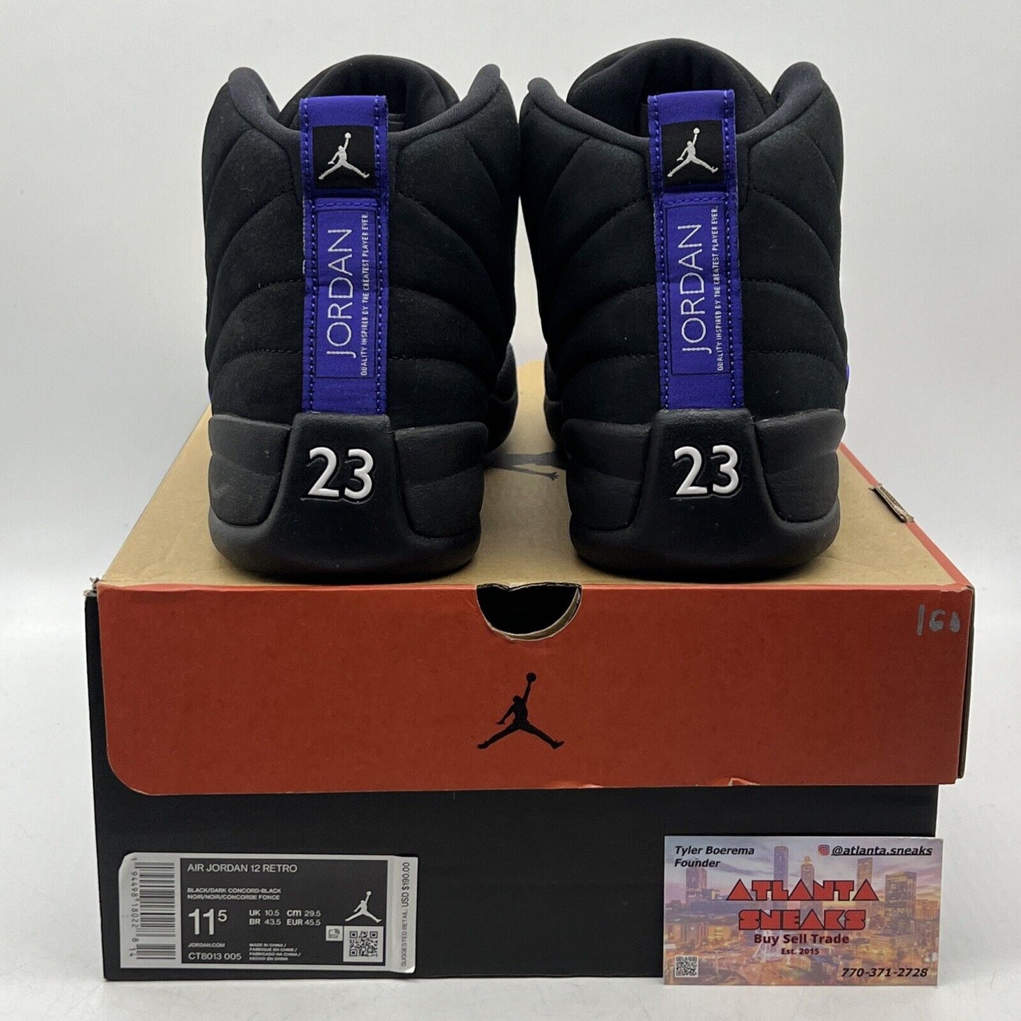 Size 11.5 - Air Jordan 12 Retro Dark Concord Black Suede Purple (CT8013-005)