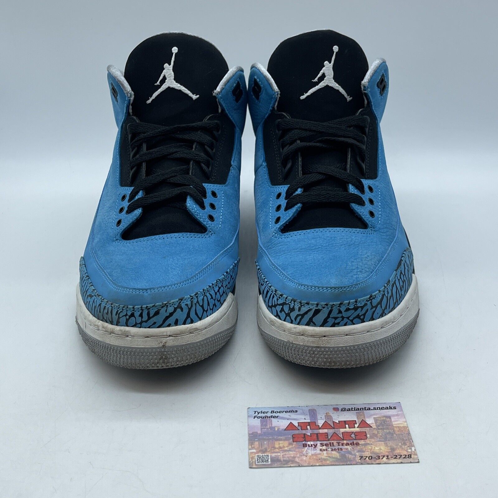 Size 12 - Air Jordan 3 Retro Powder Blue Black Suede Leather (136064-406)