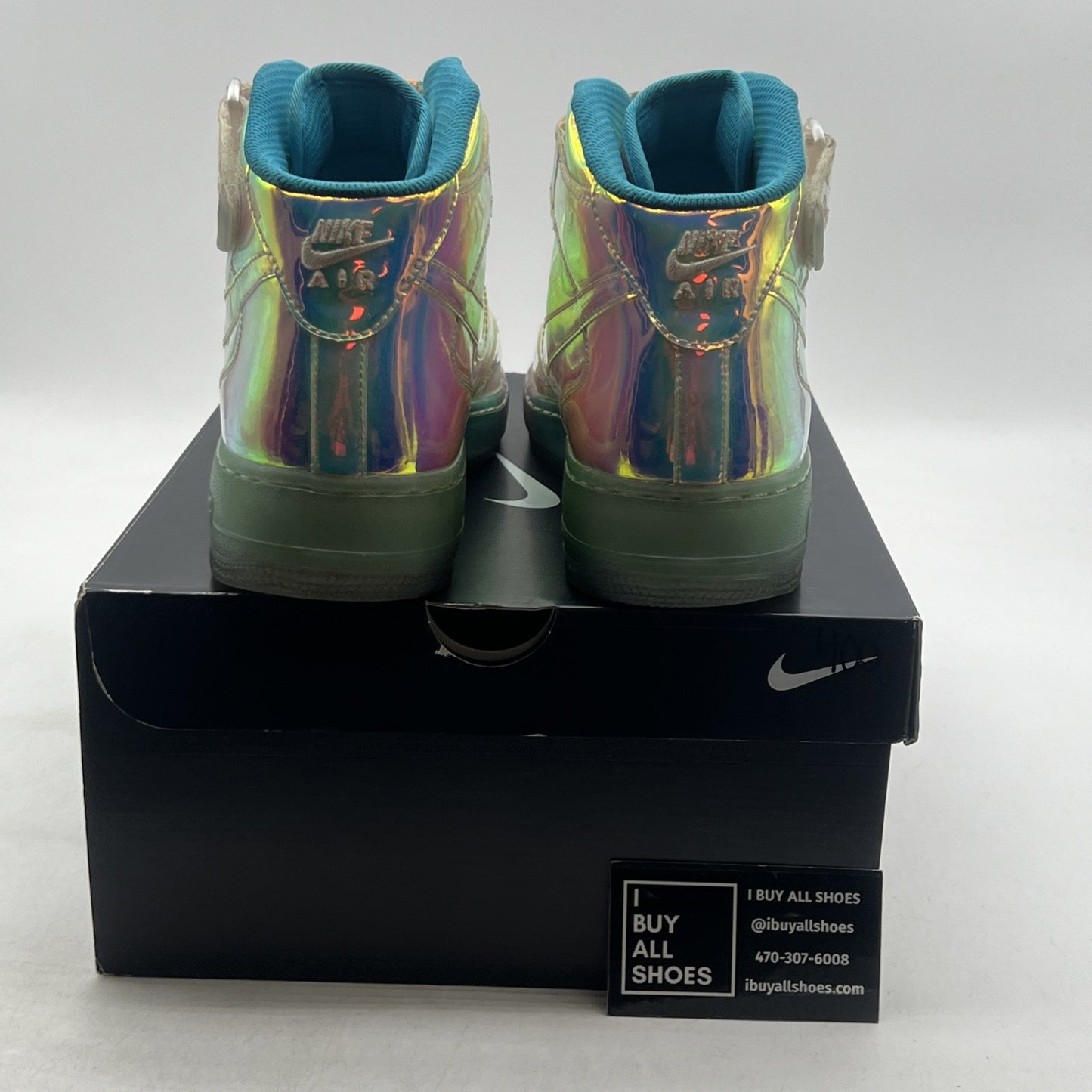 Size 9.5 -Nike Air Force 1 Mid Iridescent ID Blue Multicolor/Violet (779425-991)