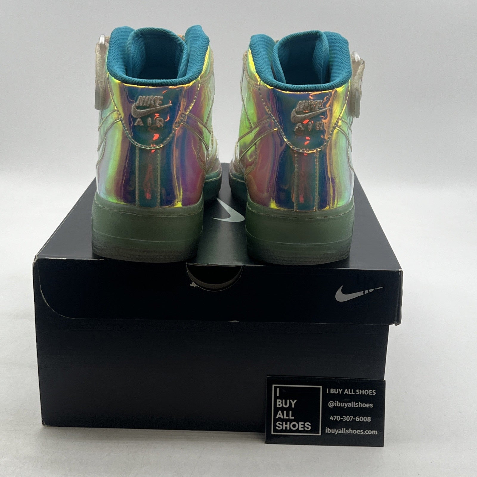 Size 9.5 -Nike Air Force 1 Mid Iridescent ID Blue Multicolor/Violet (779425-991)
