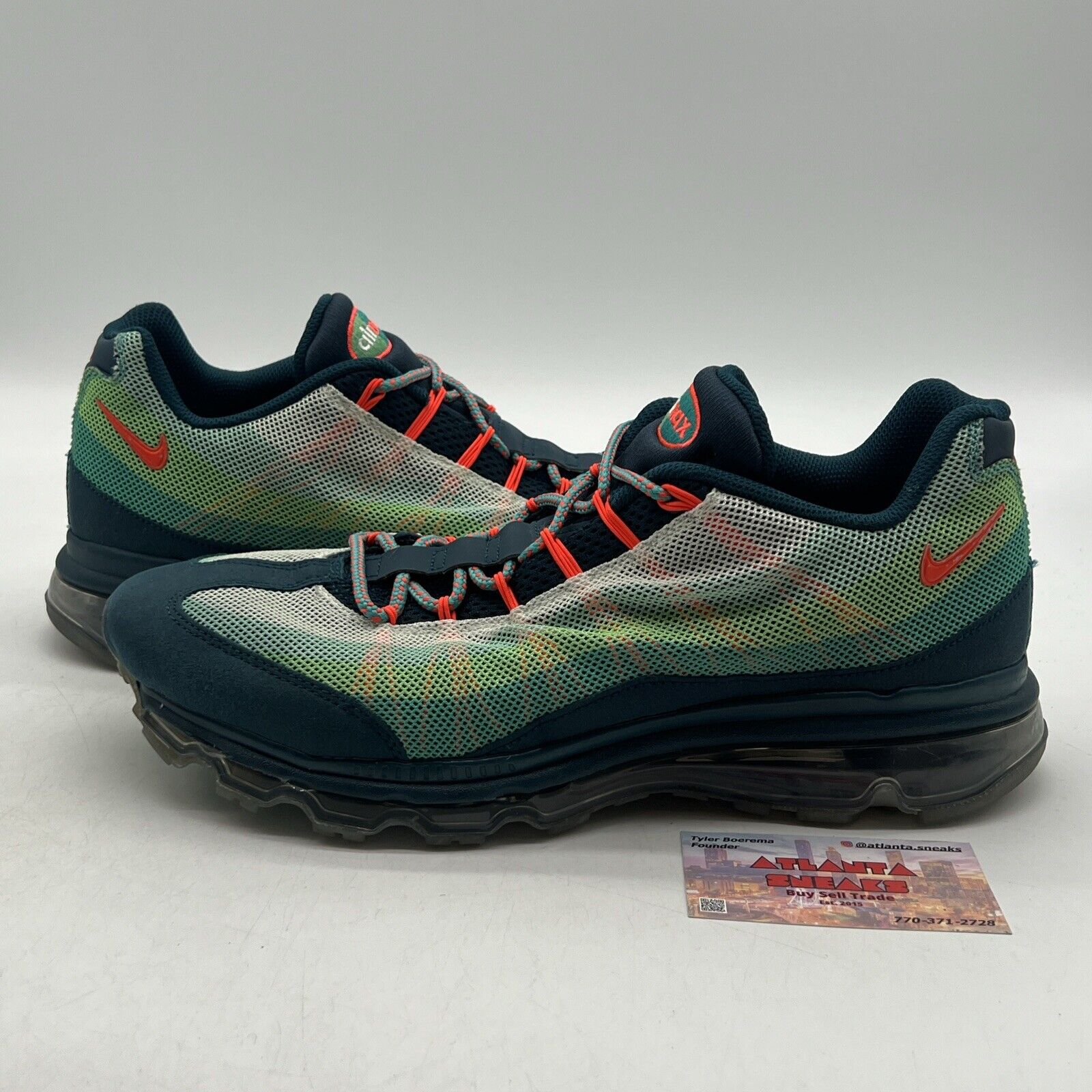 Size 11 - Nike Air Max 95 Dynamic Flywire Multicolor Green Suede (554715-383)
