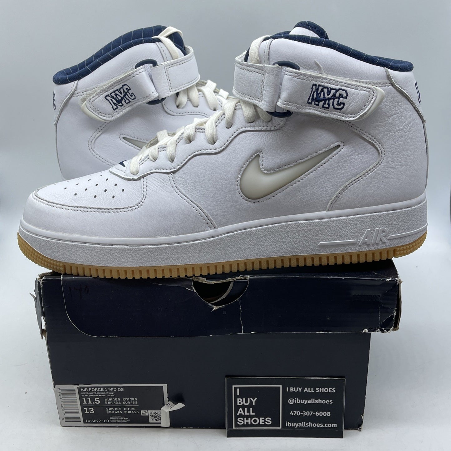 Size 11.5 - Nike Air Force 1 Jewel QS Mid NYC Yankees (DH5622-100)