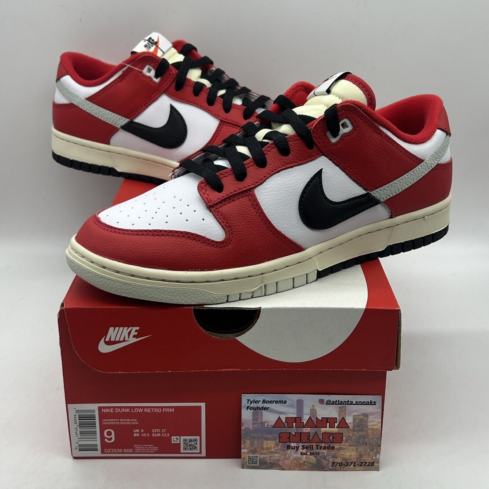 Size 9 - Nike Dunk Low Retro PRM Split - Chicago Brand New Og All