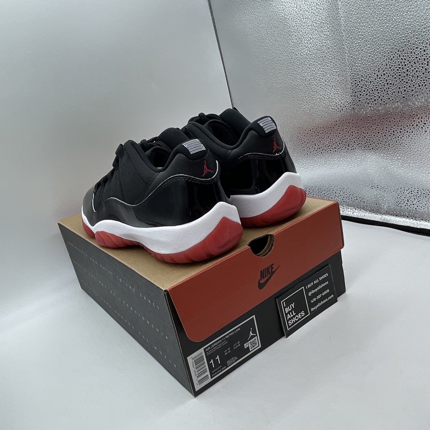 Size 11 - Air Jordan 11 Retro 2025 Low Bred Black Leather (FV5104-006)