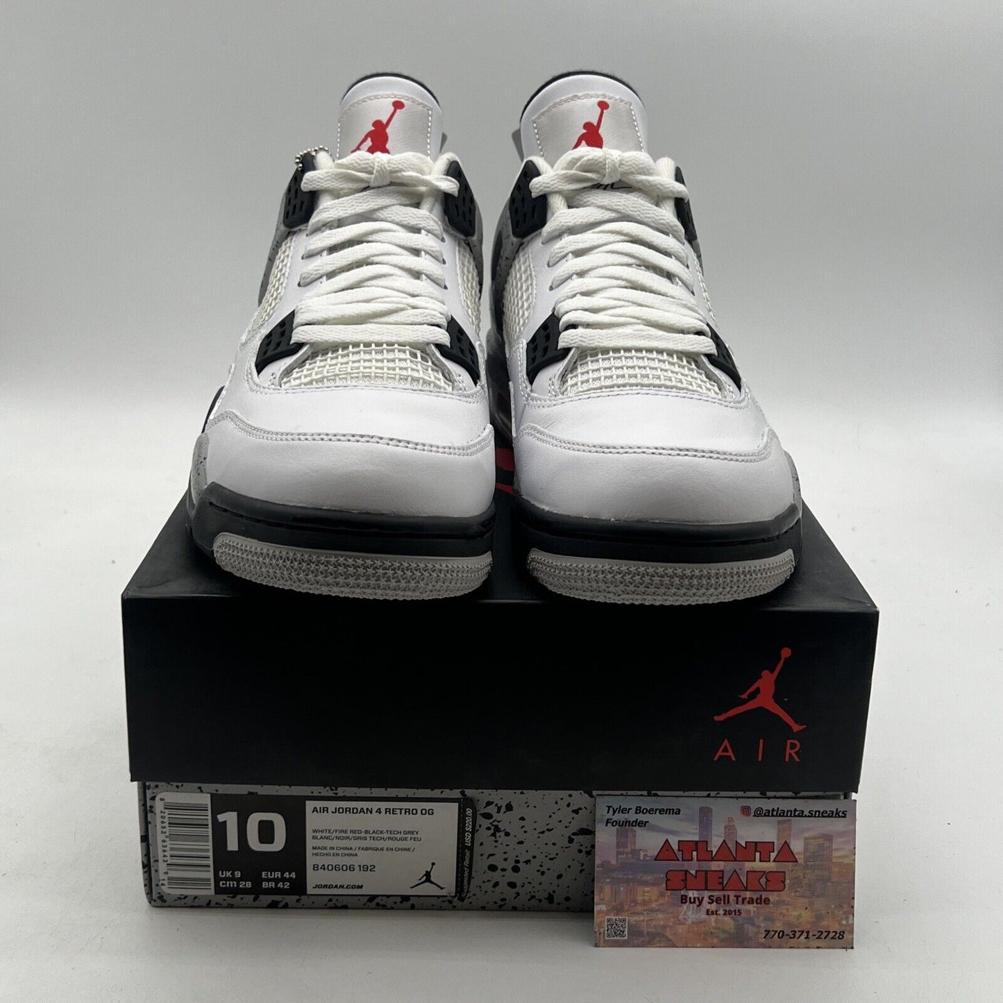 Size 10 - Air Jordan 4 Retro OG Mid White Cement (840606-192)