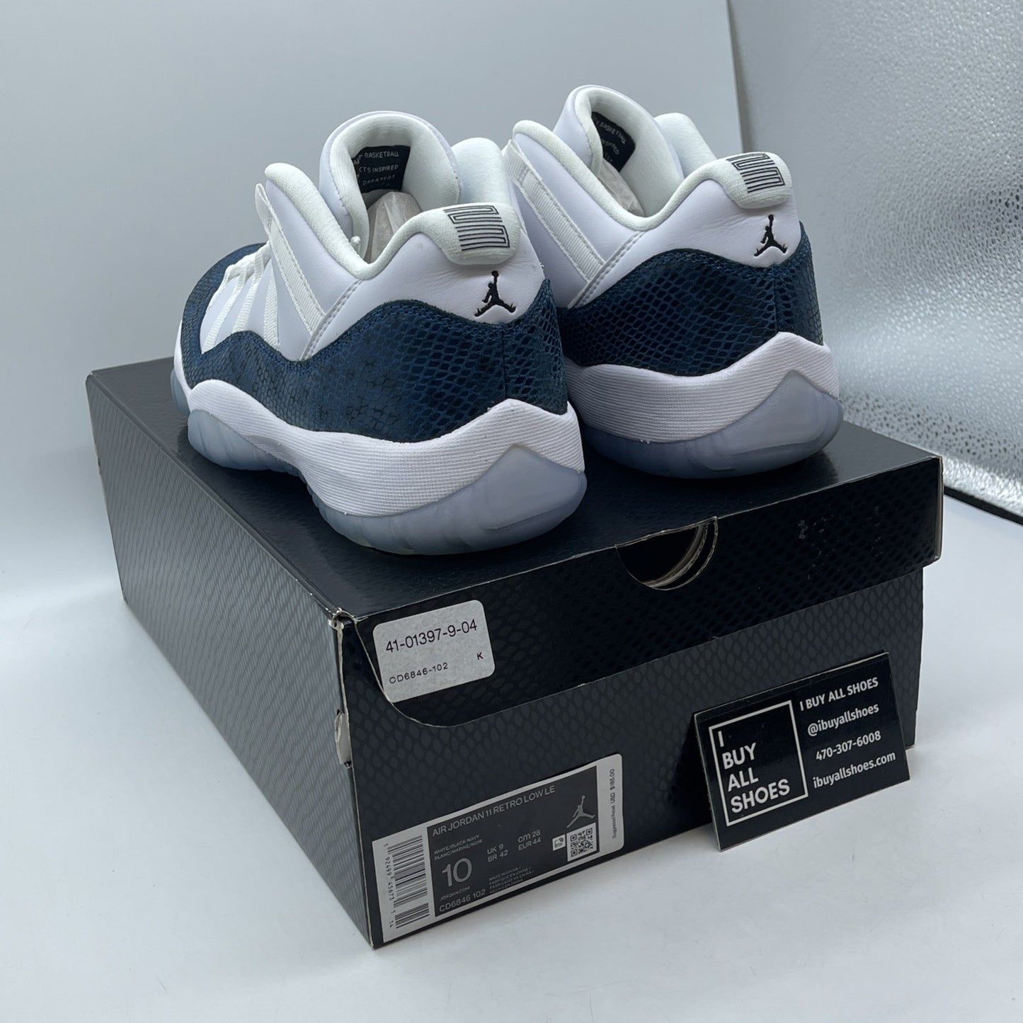 Size 10 - Jordan 11 Retro Low Snakeskin Blue Suede Leather (CD6846-102)