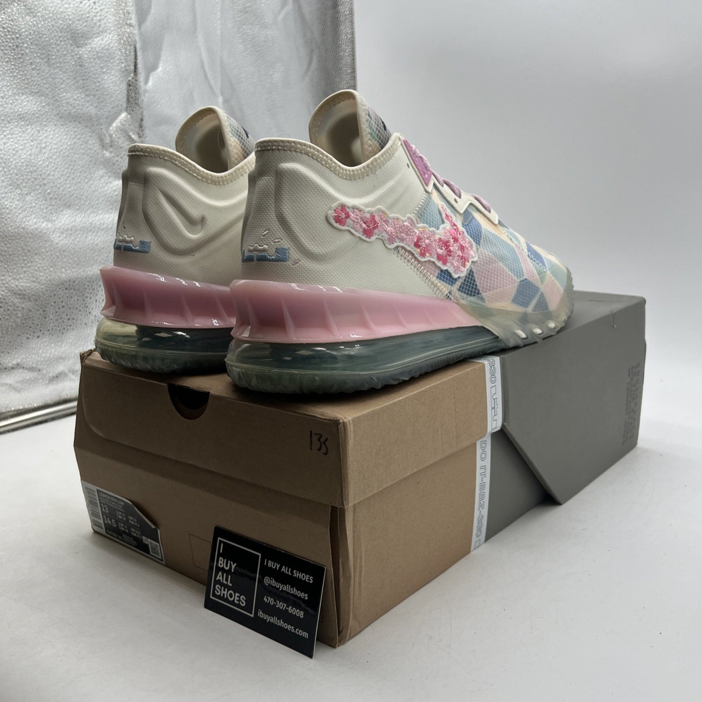 Size 13 - Nike atmos x LeBron 18 Low Sakura (CV7562-101)