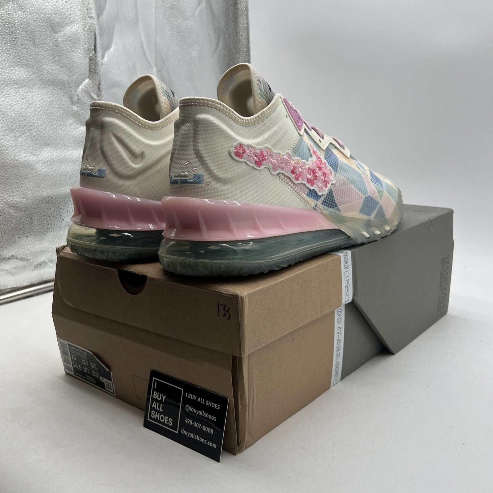 Size 13 - Nike atmos x LeBron 18 Low Sakura (CV7562-101)