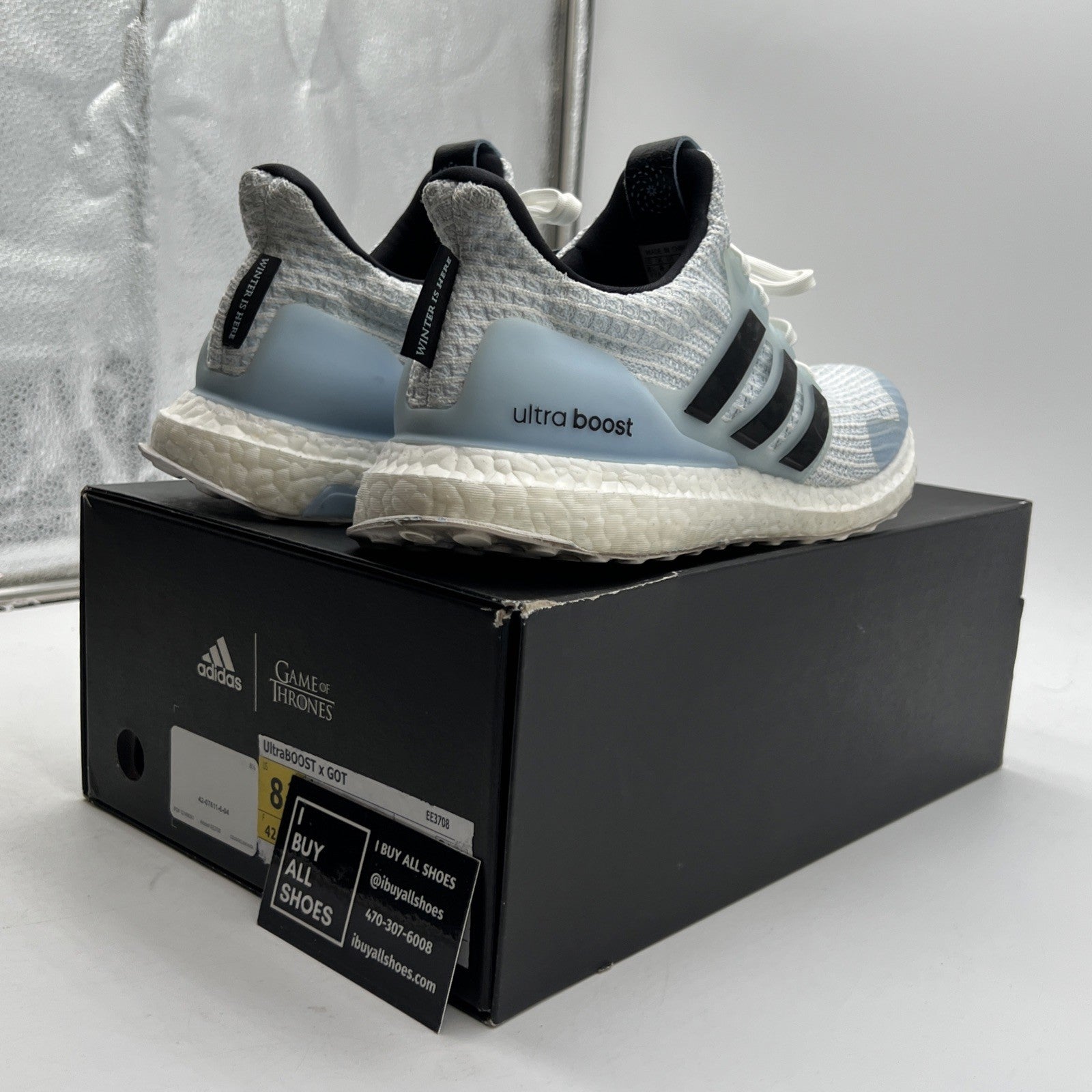 Size 8.5 - adidas Game Of Thrones x UltraBoost 4.0 White Walkers (EE3708)