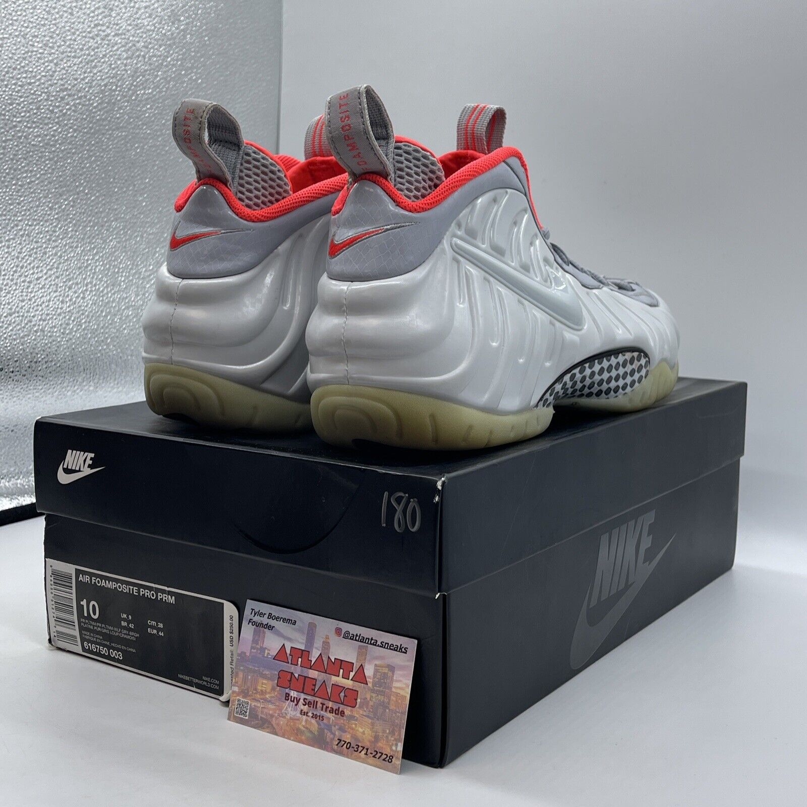 Size 10 - Nike Air Foamposite Pro Premium Pure Platinum White Gray (616750-003)