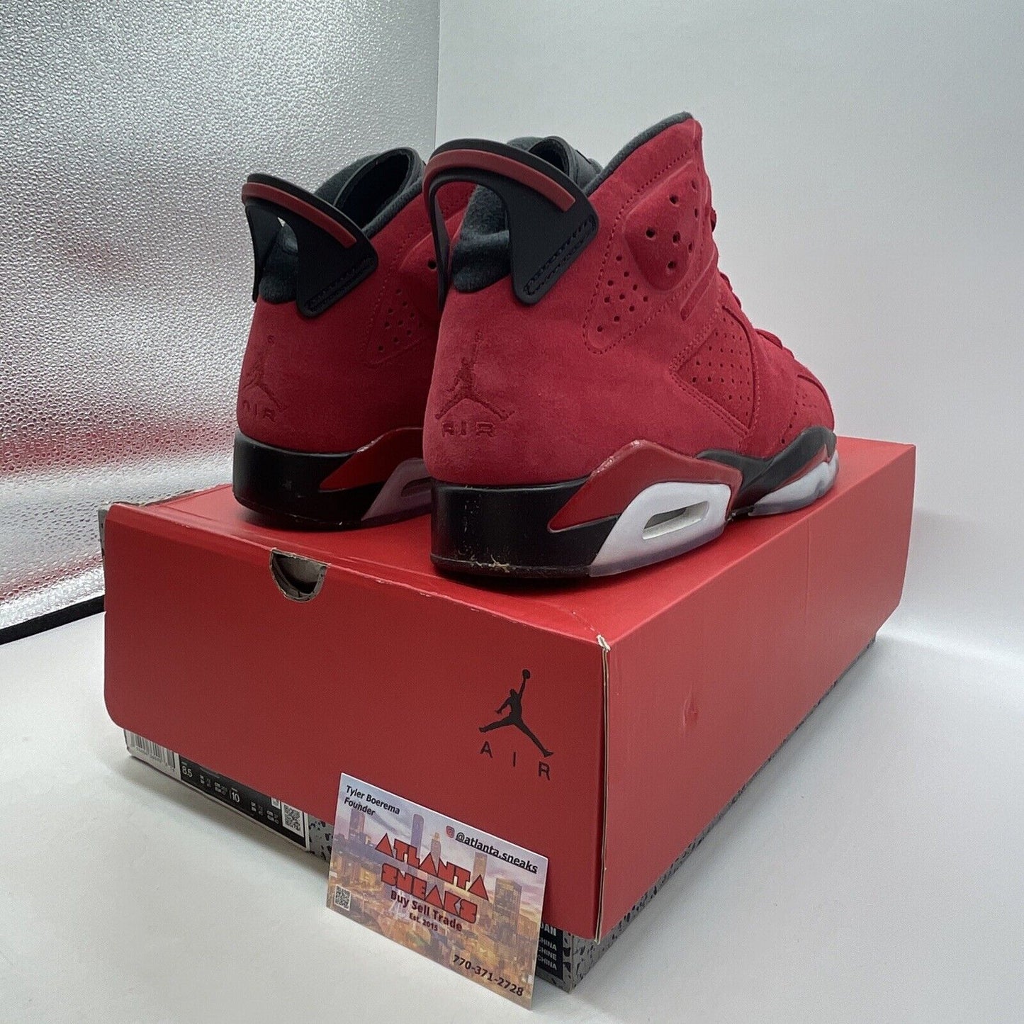 Size 8.5 - Air Jordan 6 Retro Toro Bravo Red Black Suede (CT8529-600)