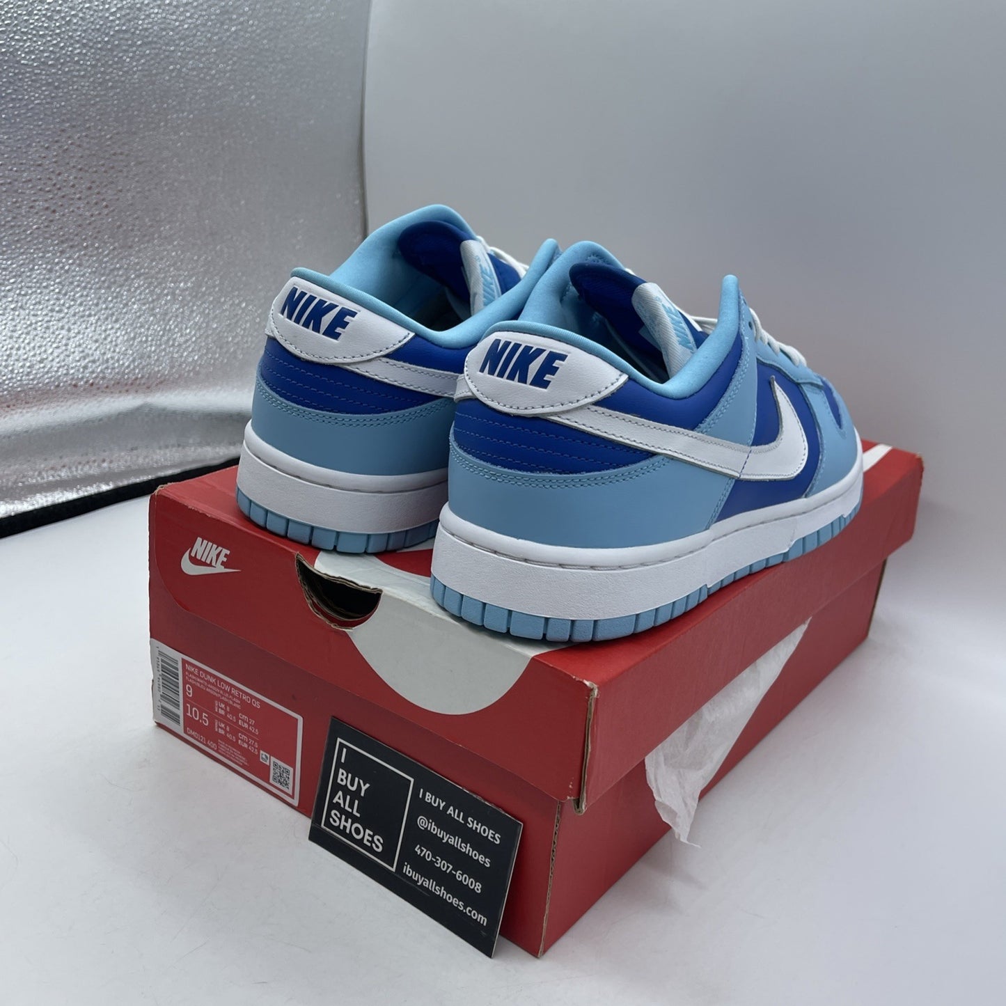 Size 9 - Nike Dunk Low Retro QS Argon Blue White Leather (DM0121-400)