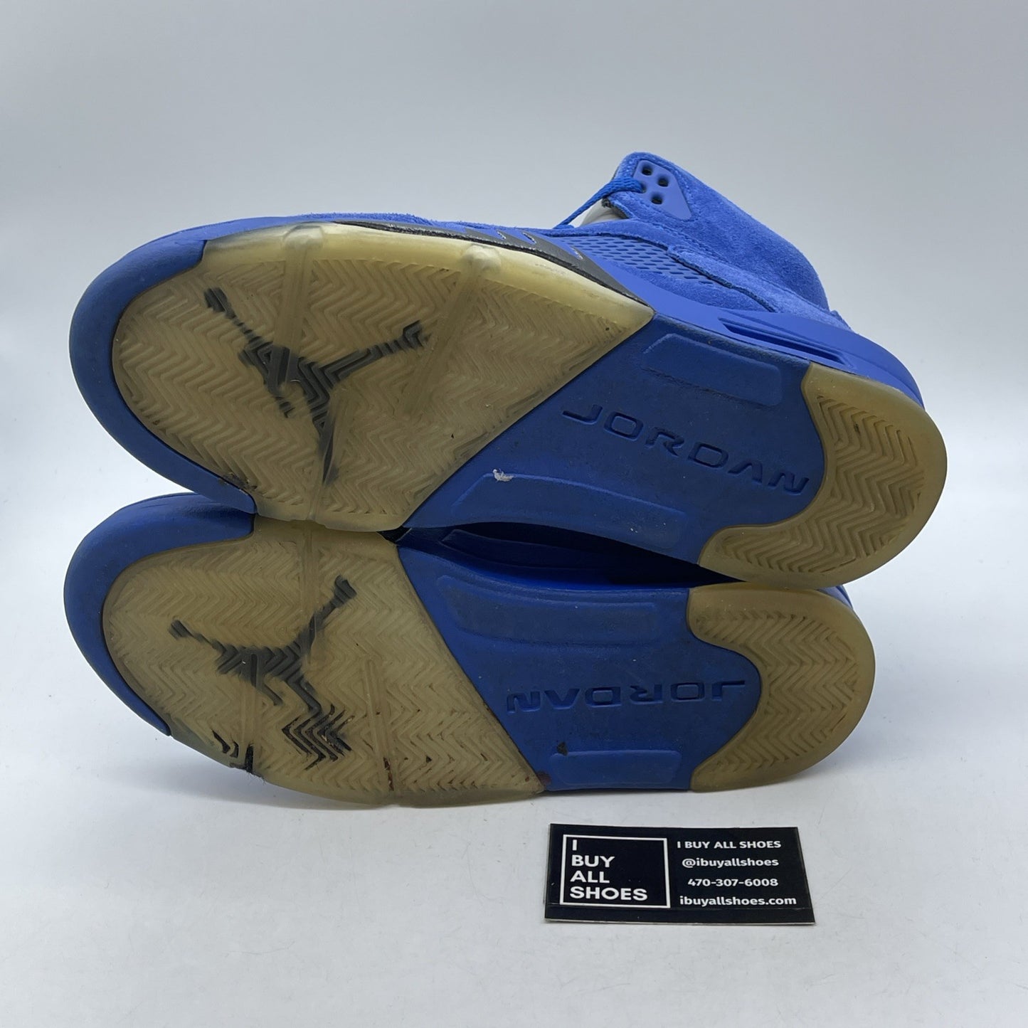 Size 9.5 - Air Jordan 5 Retro Blue Suede Black (136027-401)