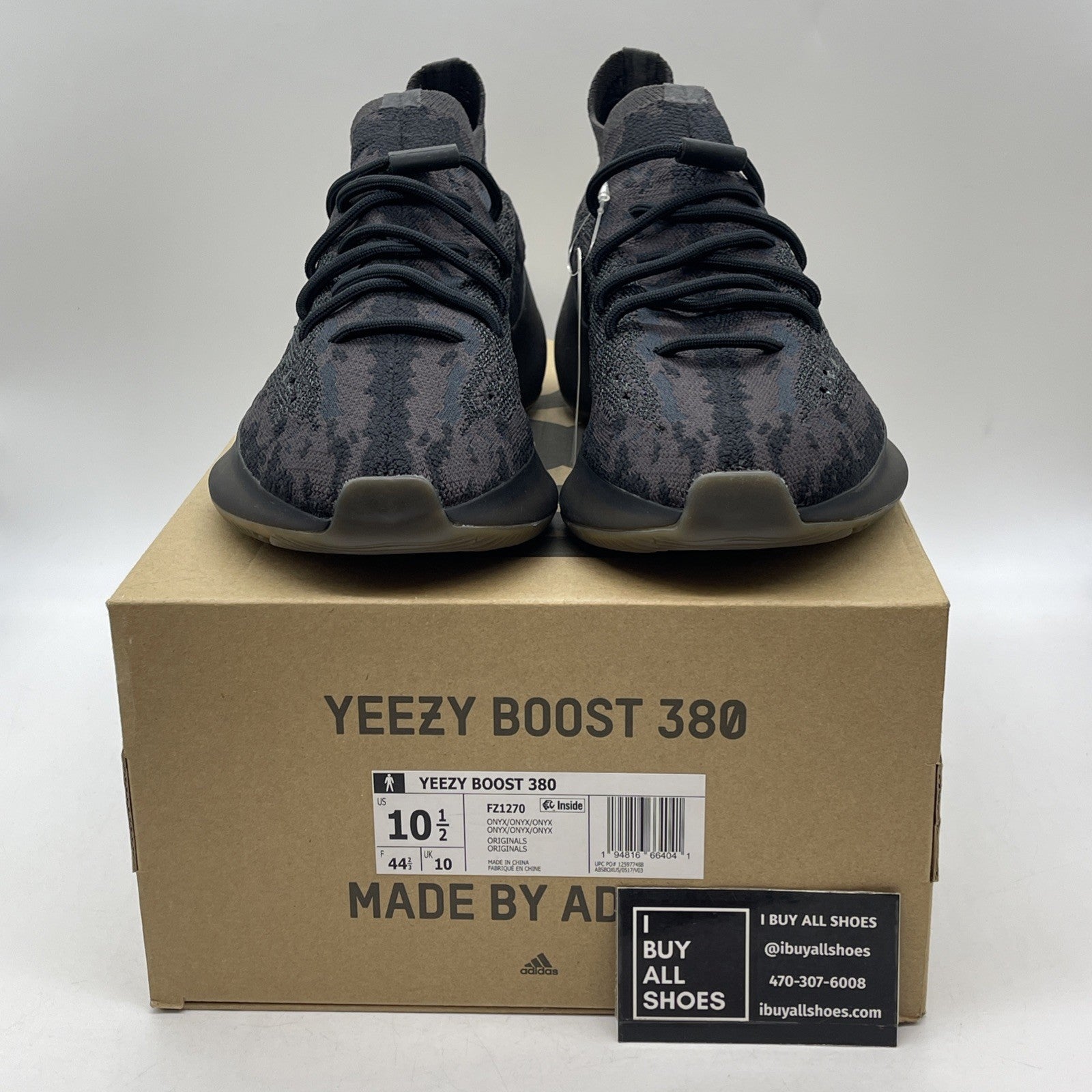 Size 10.5 - Adidas Yeezy Boost 380 Onyx Non-Reflective (FZ1270)