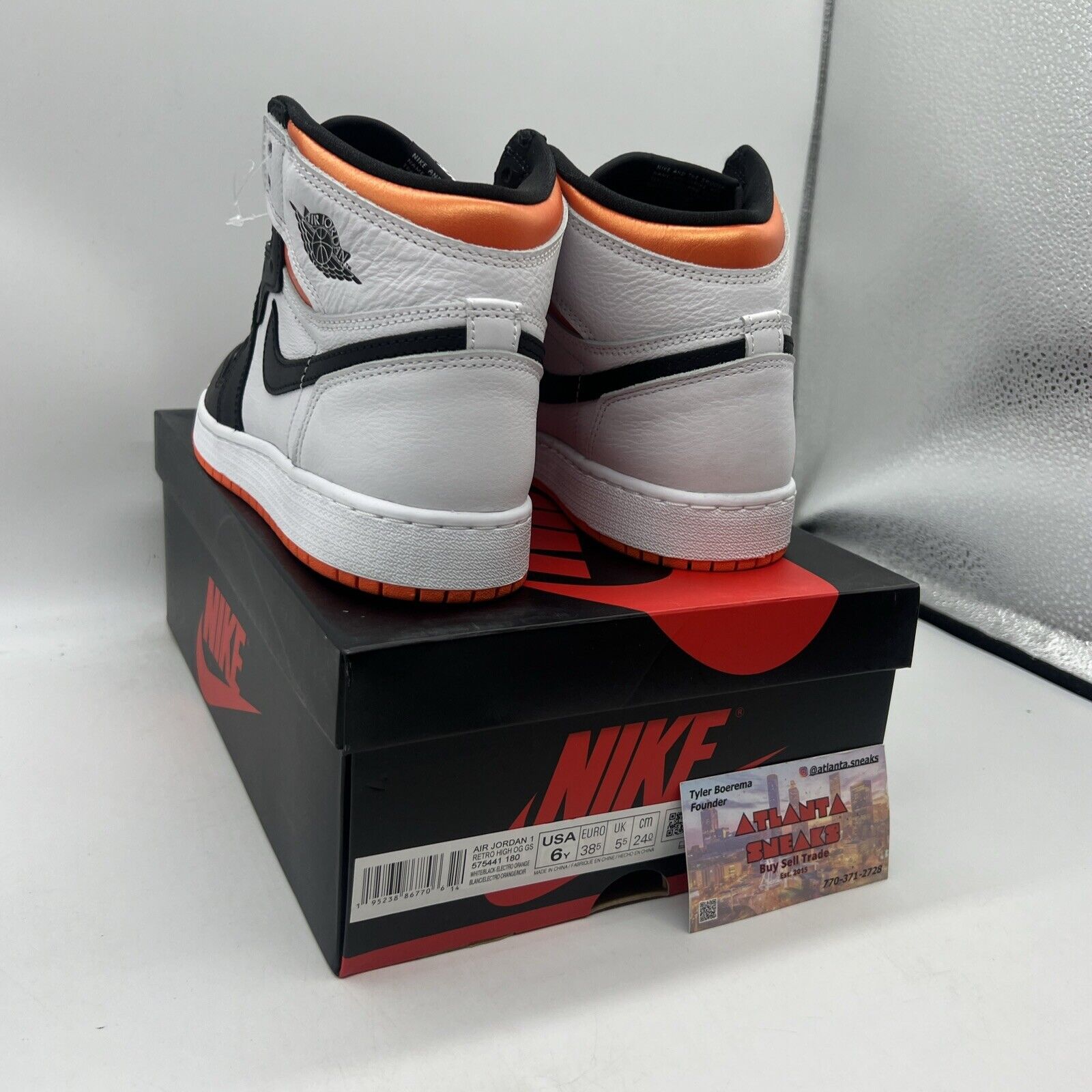 Size 6Y - Jordan 1 Retro High Electro Orange Black White Brand New Og All DS