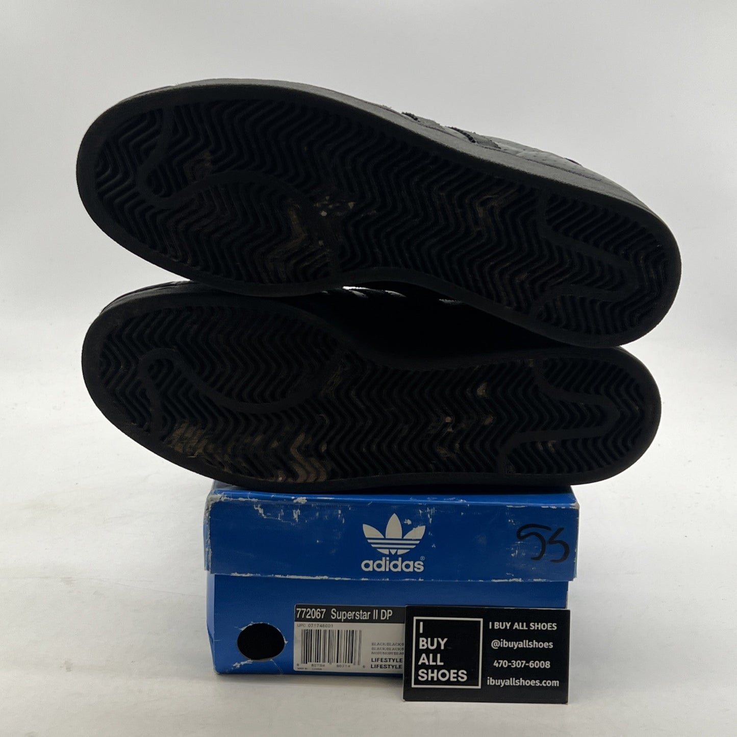 Size 11 - Adidas Super Star II CBlack/CBlack Originals (772067)