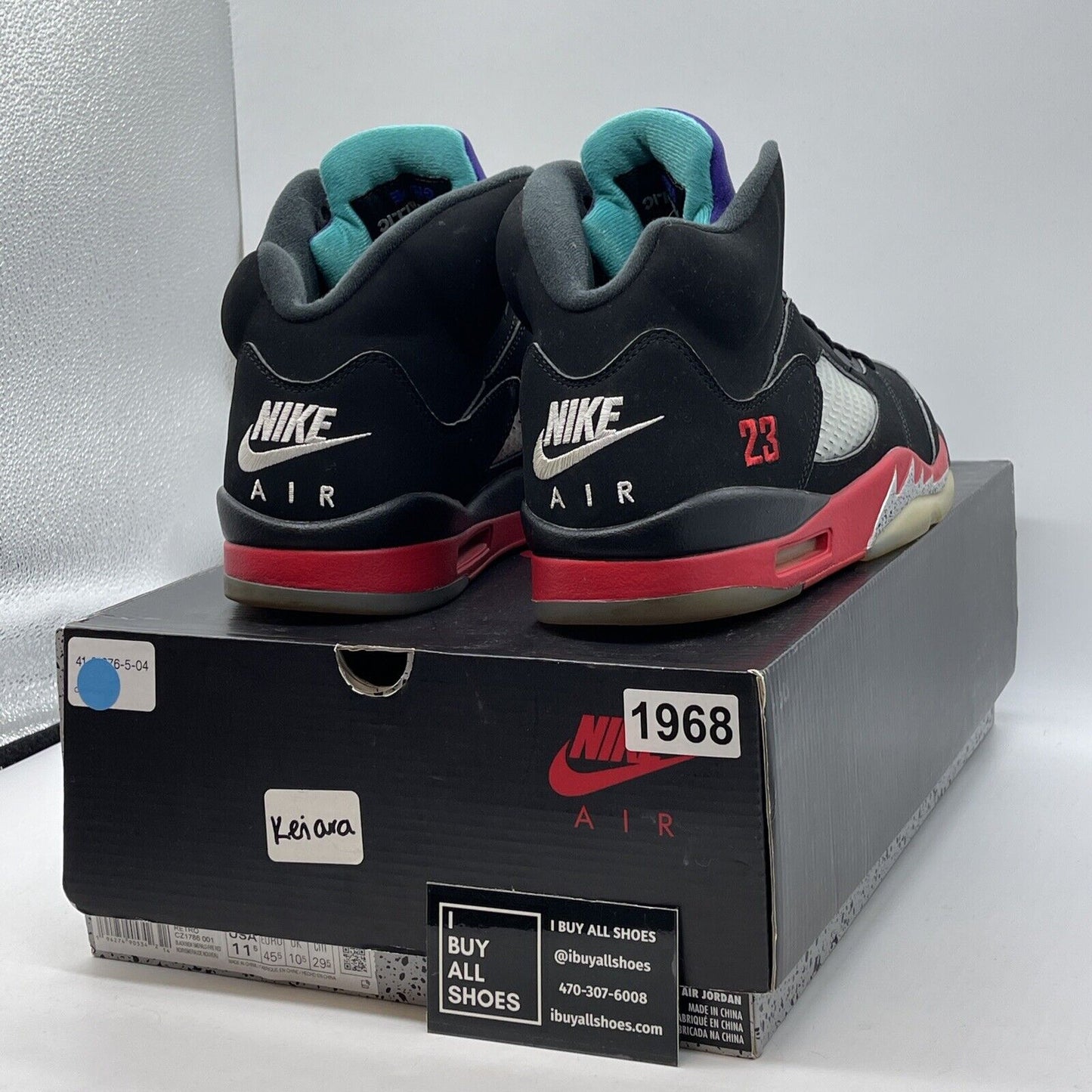 Size 11.5 - Jordan 5 Retro Top 3 Black Red White Purple Suede (CZ1786-001)