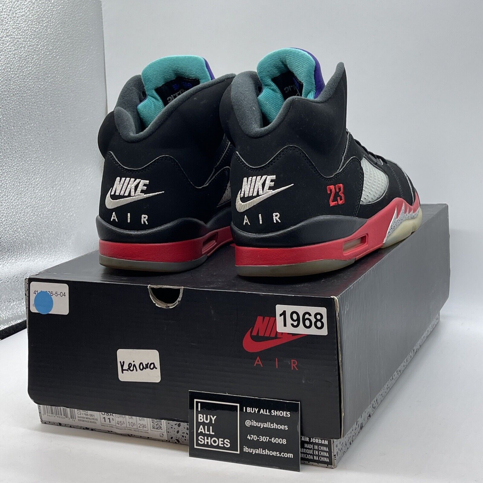 Size 11.5 - Jordan 5 Retro Top 3 Black Red White Purple Suede (CZ1786-001)