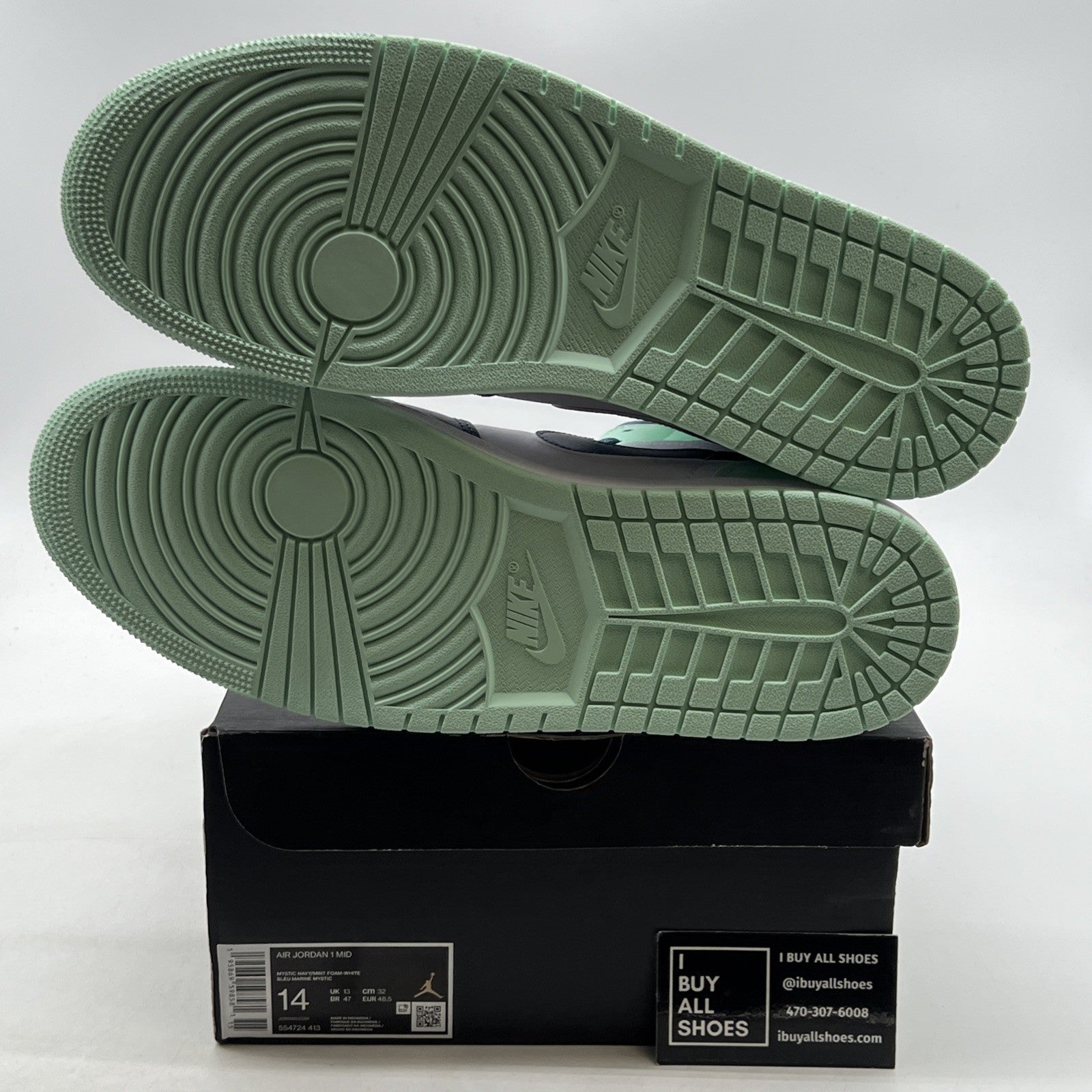 Size 14 - Air Jordan 1 Mid Blue Mint 2022 (554724-413)