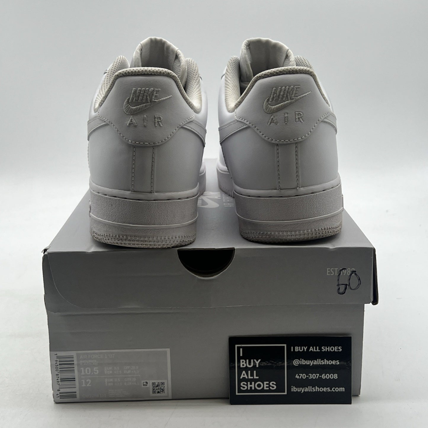 Size 10.5 - Nike Air Force 1 '07 Low Triple White (CW2288-111)