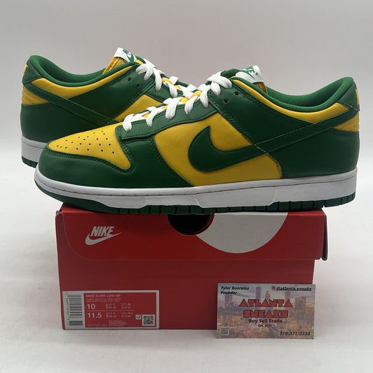 Size 10 - Nike Dunk SP 2020 Low Brazil Green Yellow White Leather (CU1727-700)