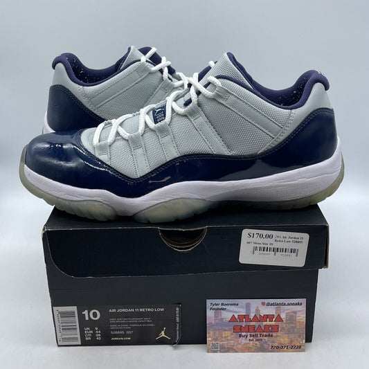 Size 10 - Air Jordan 11 Retro Low Georgetown Grey Suede Blue Leather (528895-007