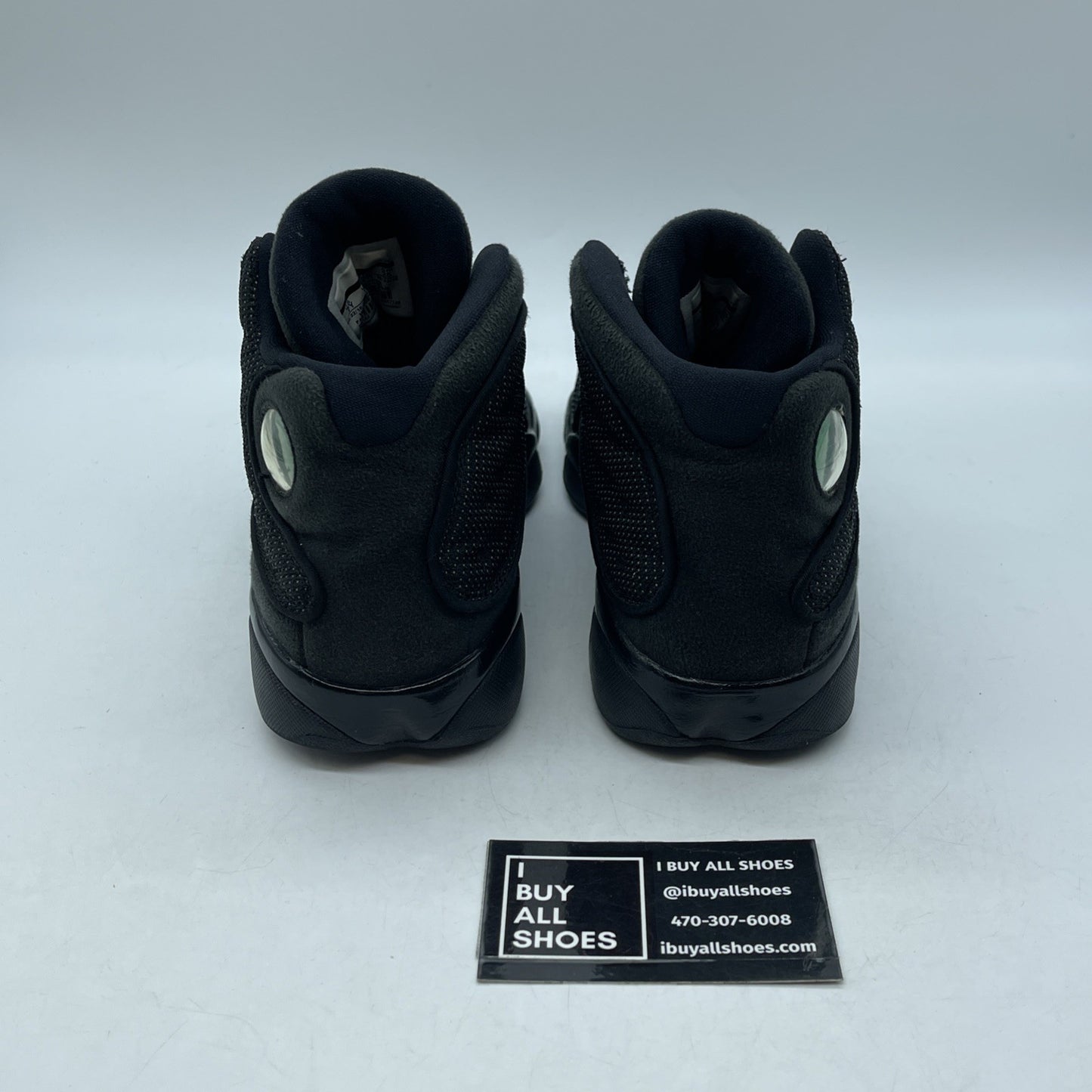 Size 7Y - Nike Air Jordan 13 Retro Black Cat Leather Suede  (884129-011)
